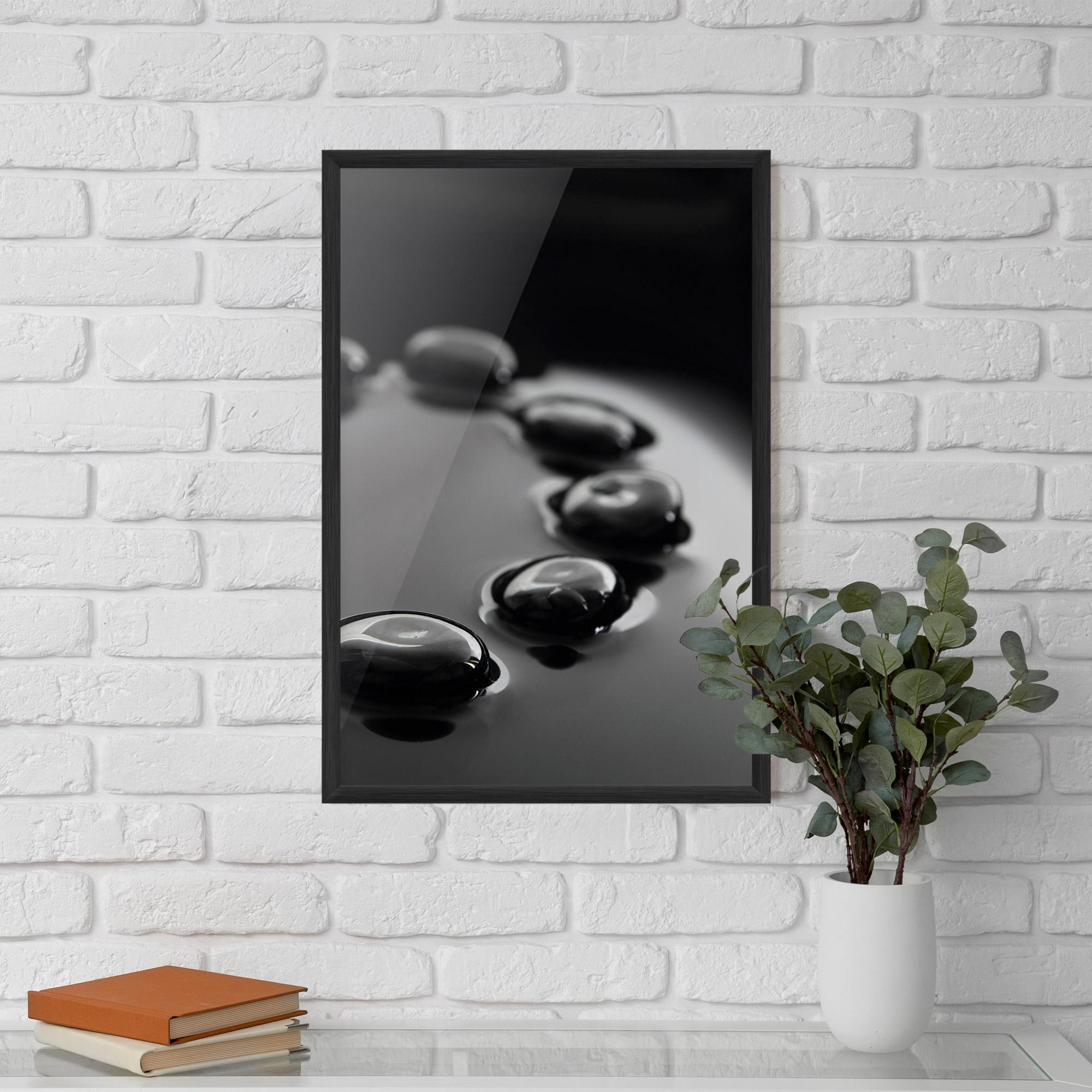 Keretezett Poszter Black Small Stones mockup 5