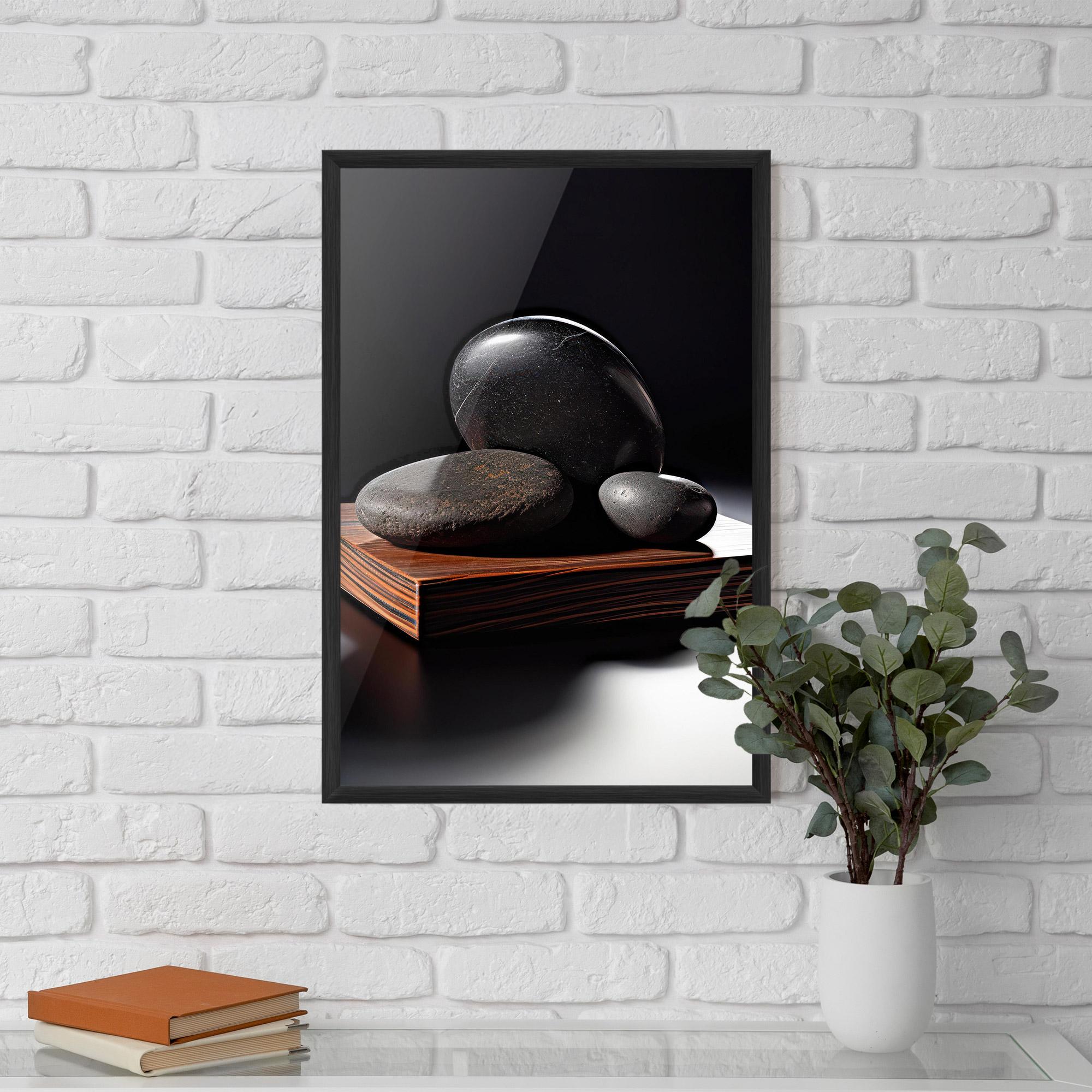 Keretezett Poszter Black Zen Stones mockup 5