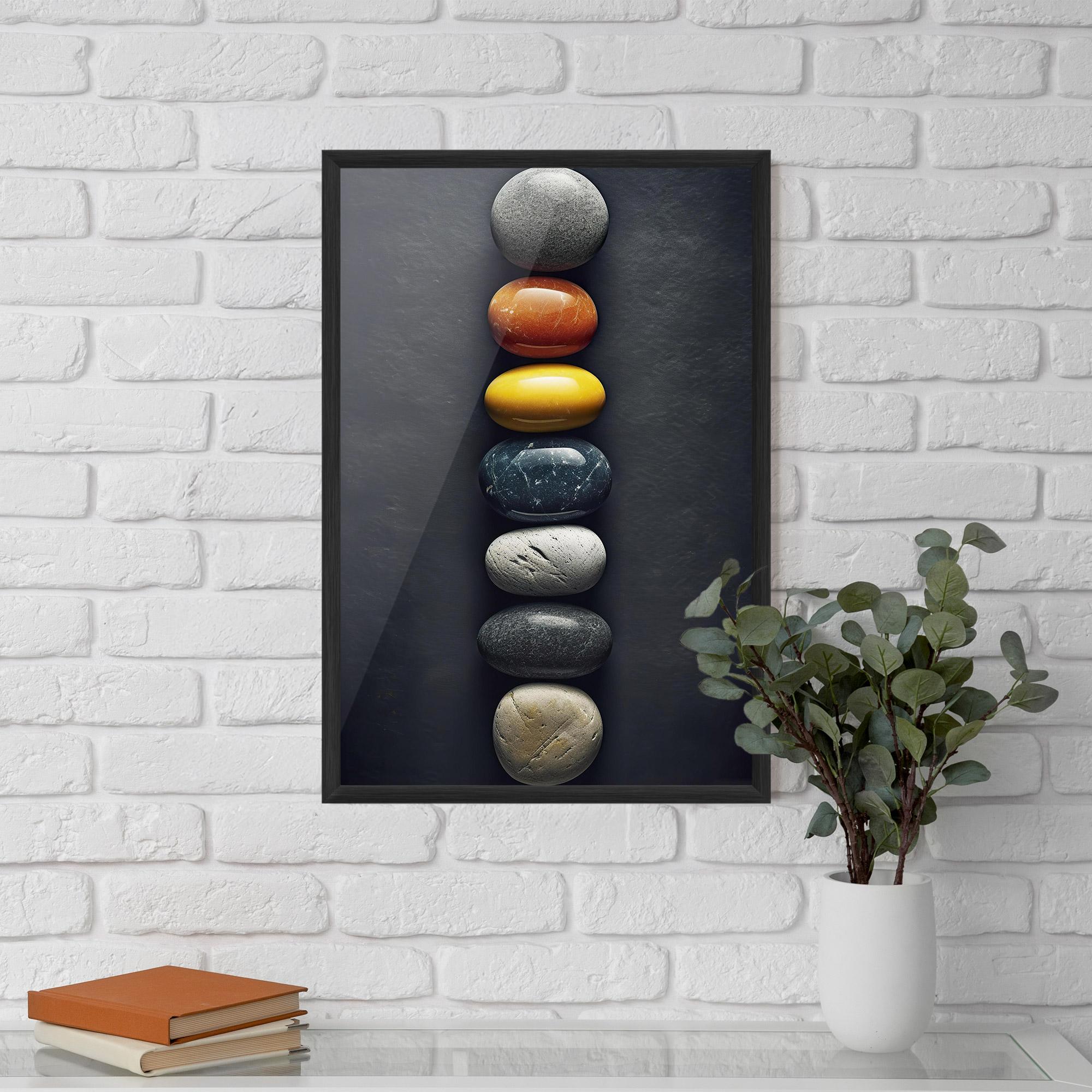 Keretezett Poszter Zen Colorful Stones mockup 5