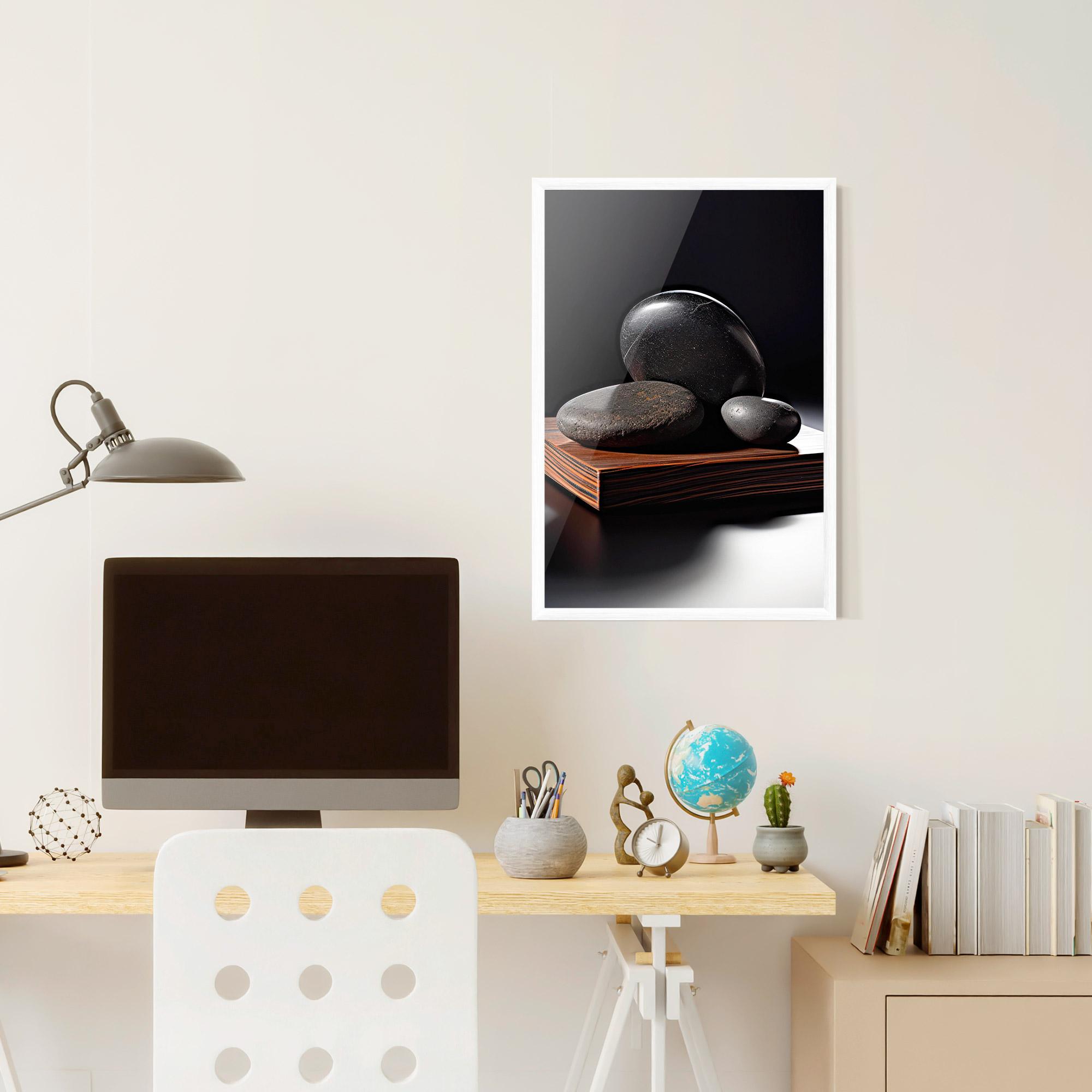 Keretezett Poszter Black Zen Stones mockup 6