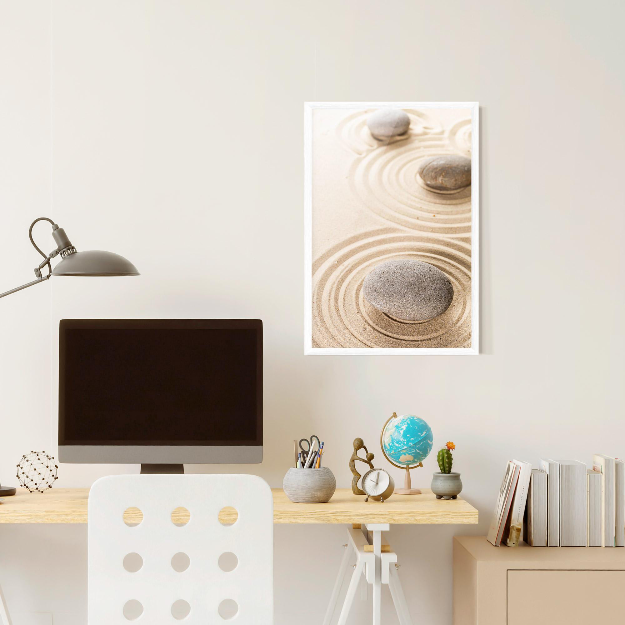 Keretezett Poszter Meditation Cream Stone mockup 6