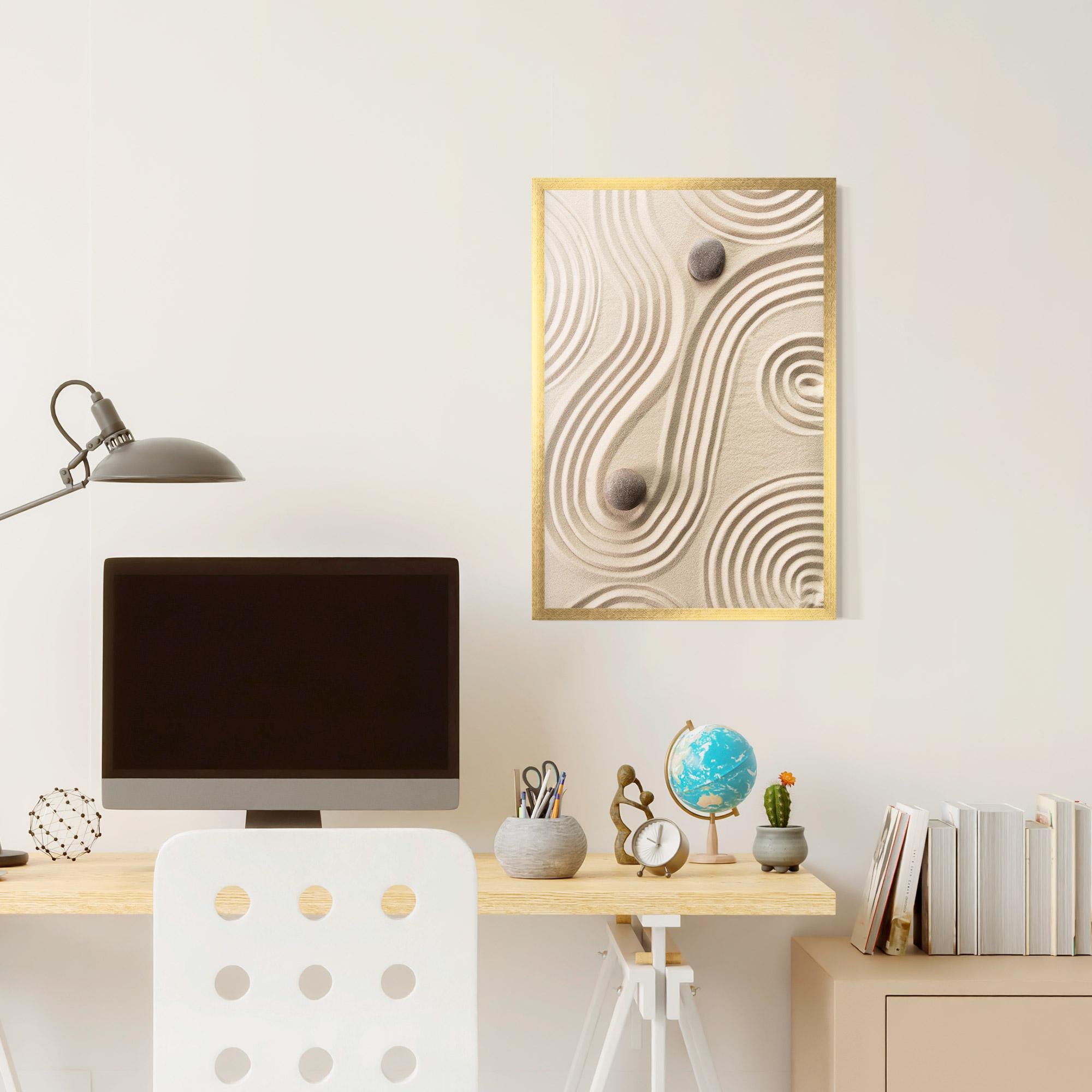 Keretezett Poszter Cream Zen Stones mockup 6