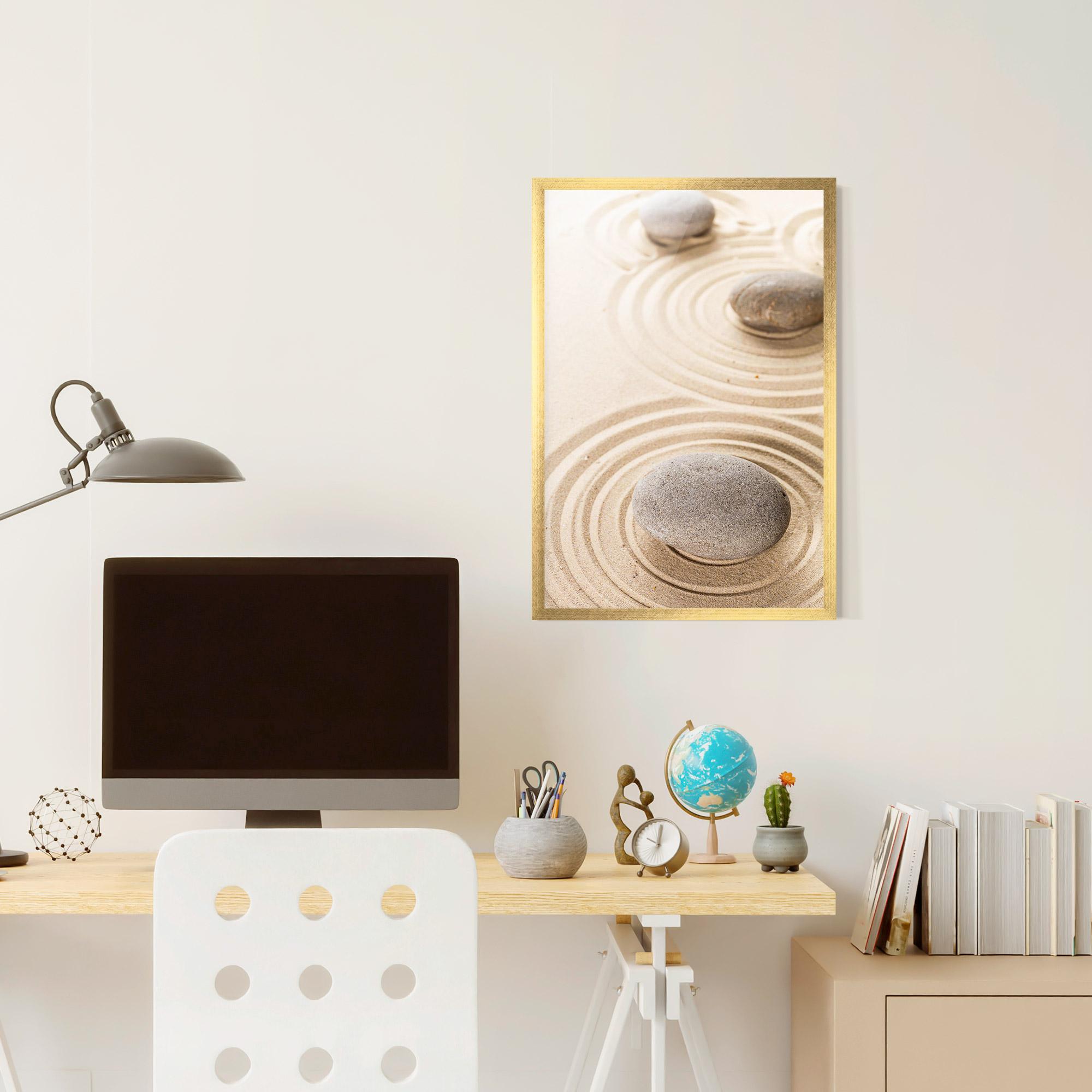 Keretezett Poszter Meditation Cream Stone mockup 6