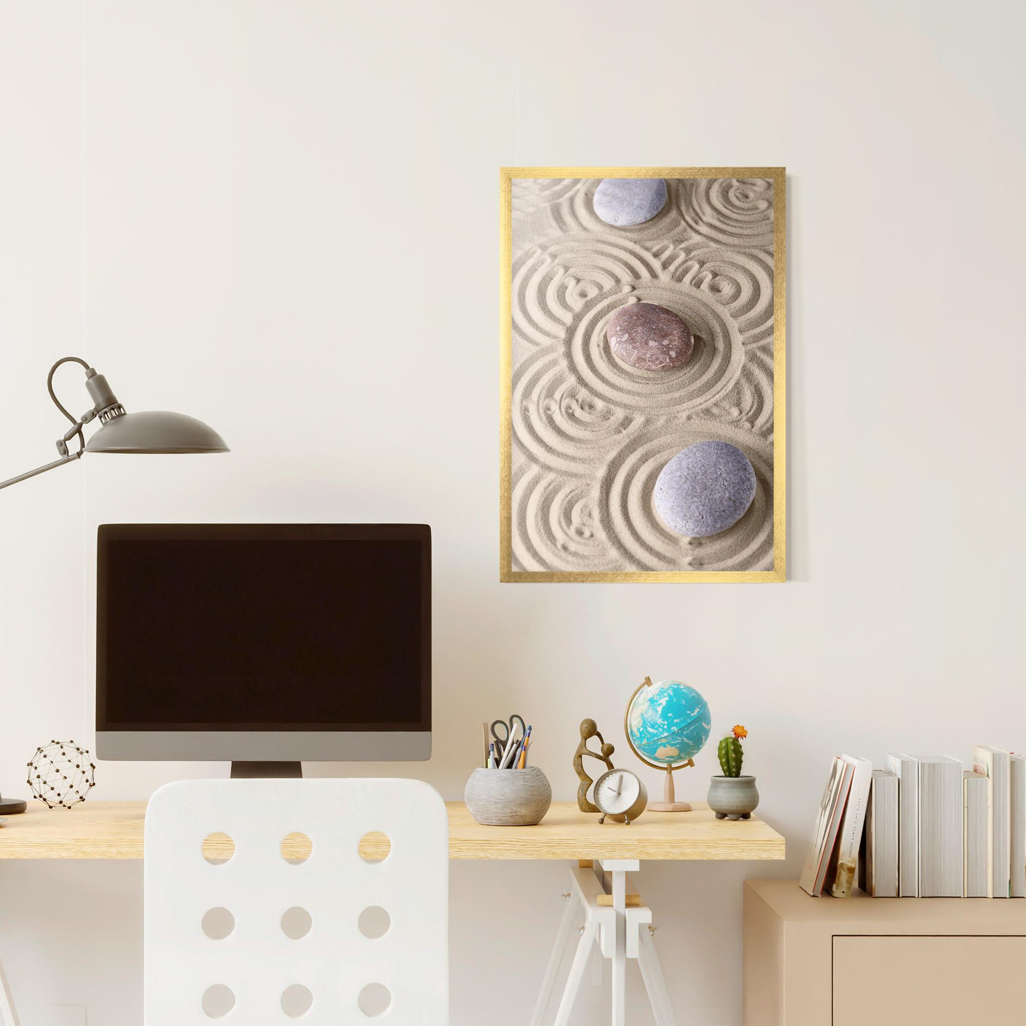 Keretezett Poszter Smooth Lines Stones mockup 6