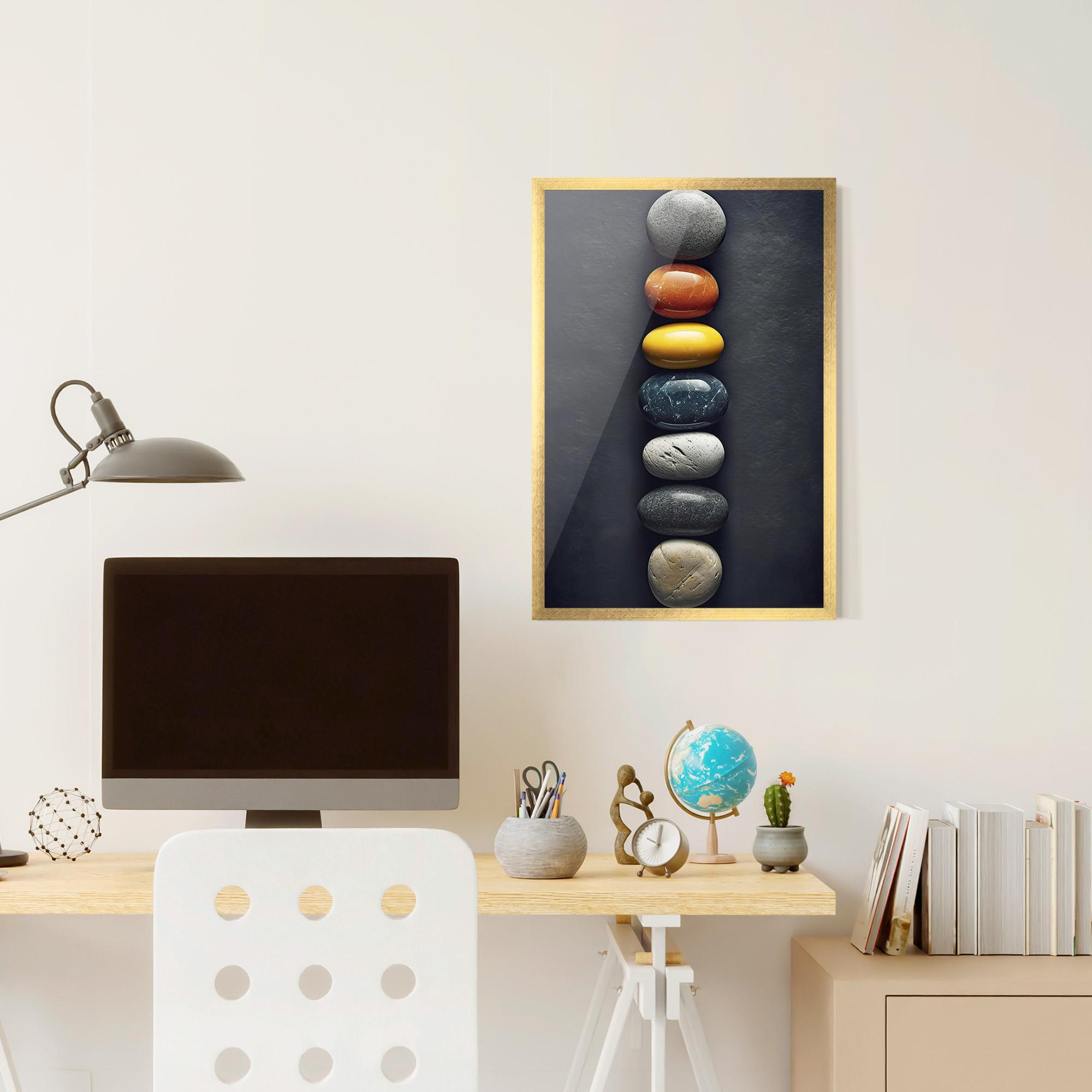 Keretezett Poszter Zen Colorful Stones mockup 6