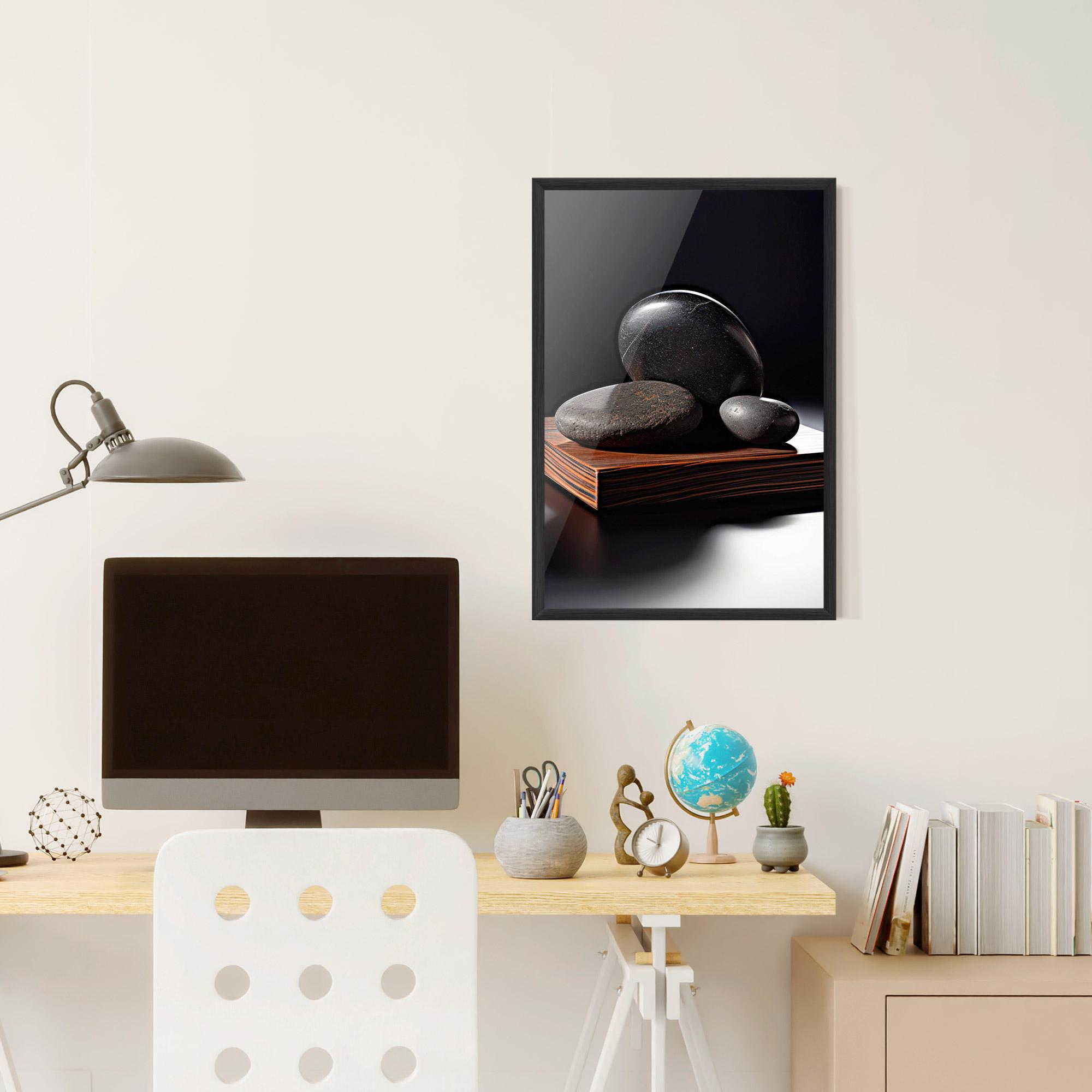 Keretezett Poszter Black Zen Stones mockup 6