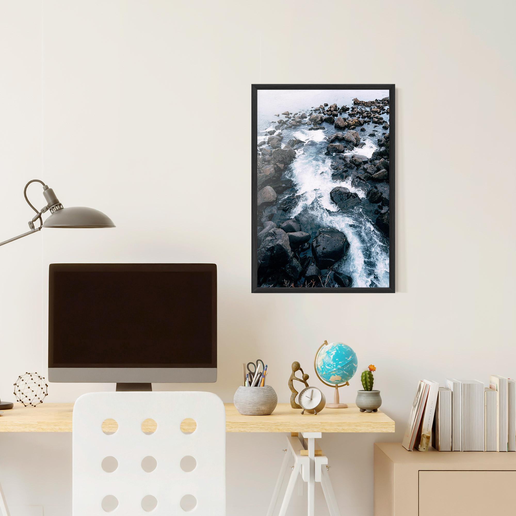 Keretezett Poszter Mountain River Rock mockup 6