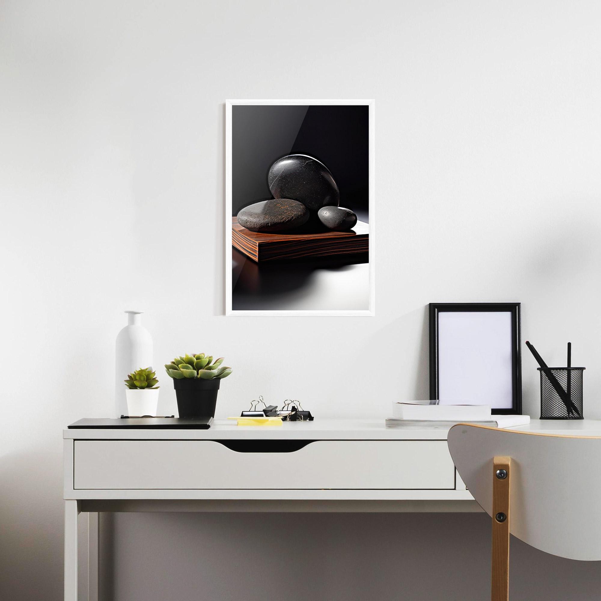 Keretezett Poszter Black Zen Stones mockup 7