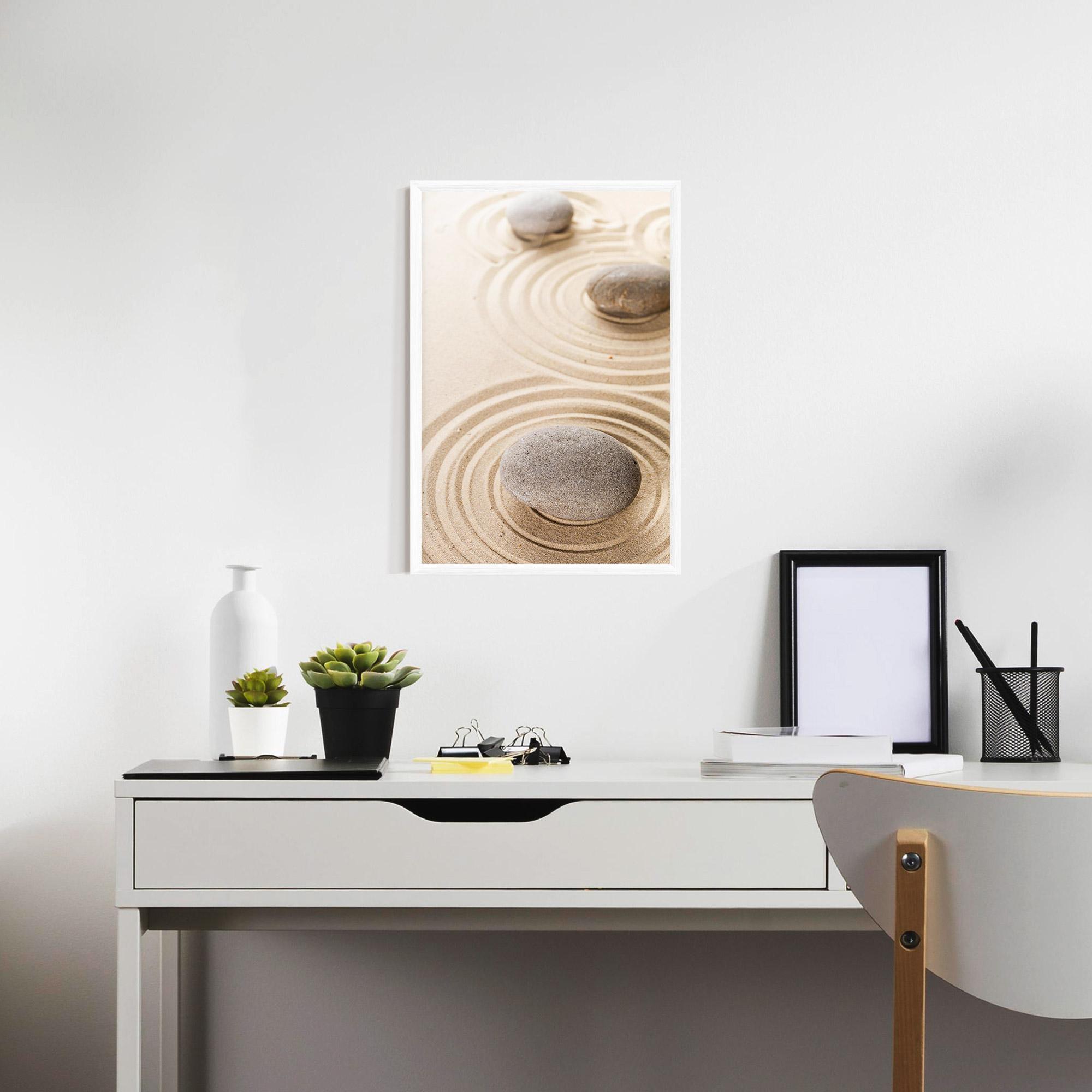 Keretezett Poszter Meditation Cream Stone mockup 7