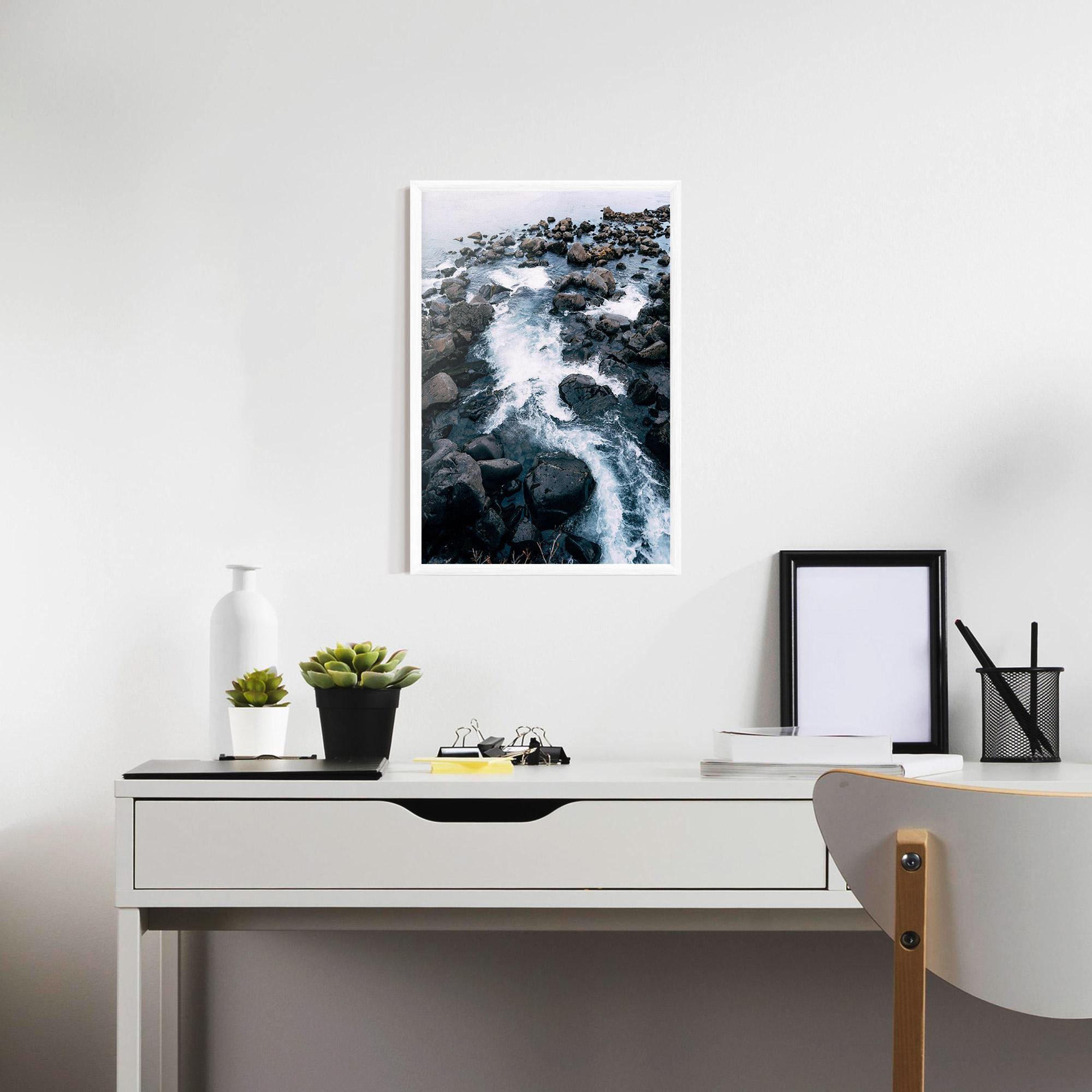 Keretezett Poszter Mountain River Rock mockup 7