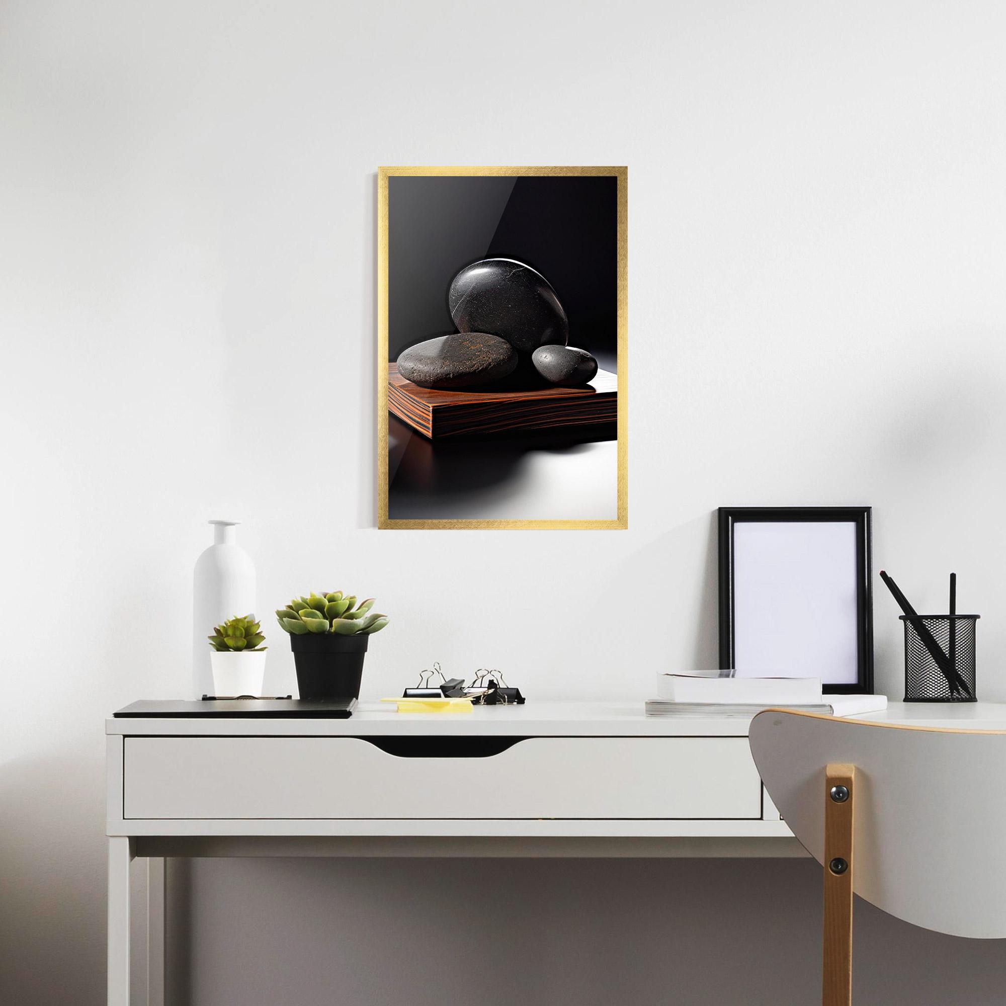 Keretezett Poszter Black Zen Stones mockup 7