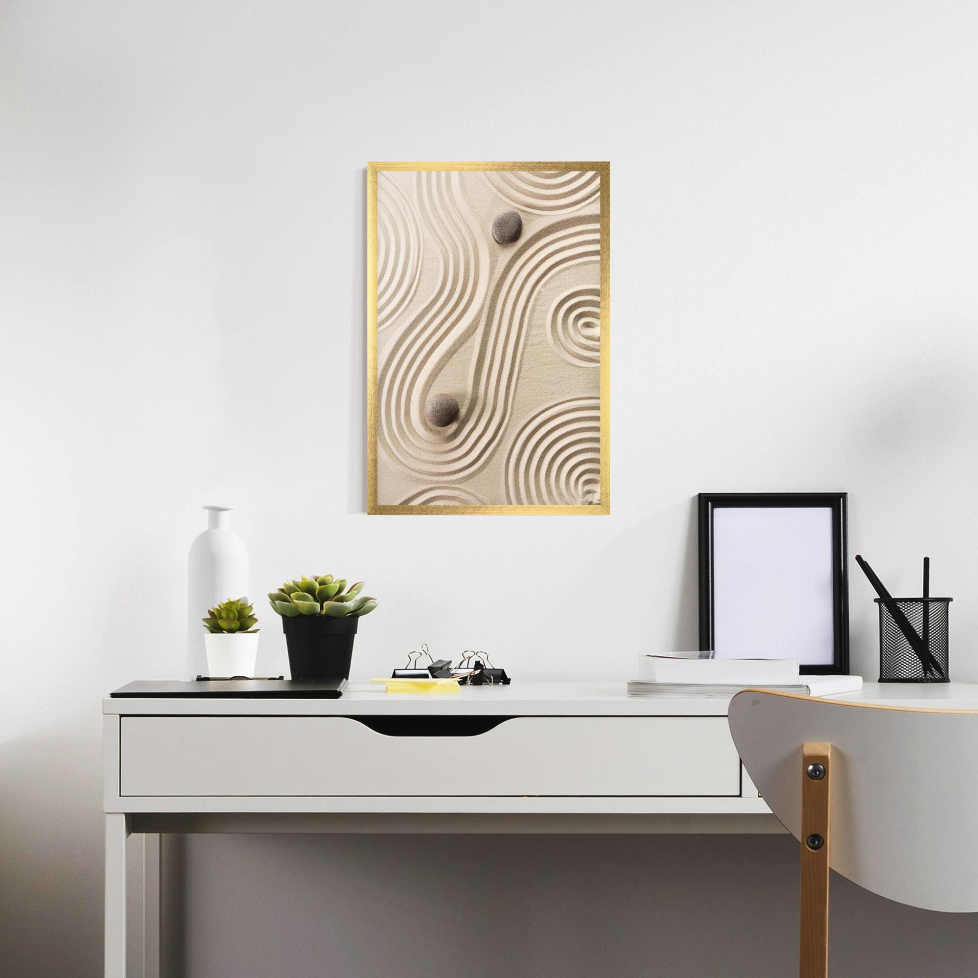 Keretezett Poszter Cream Zen Stones mockup 7