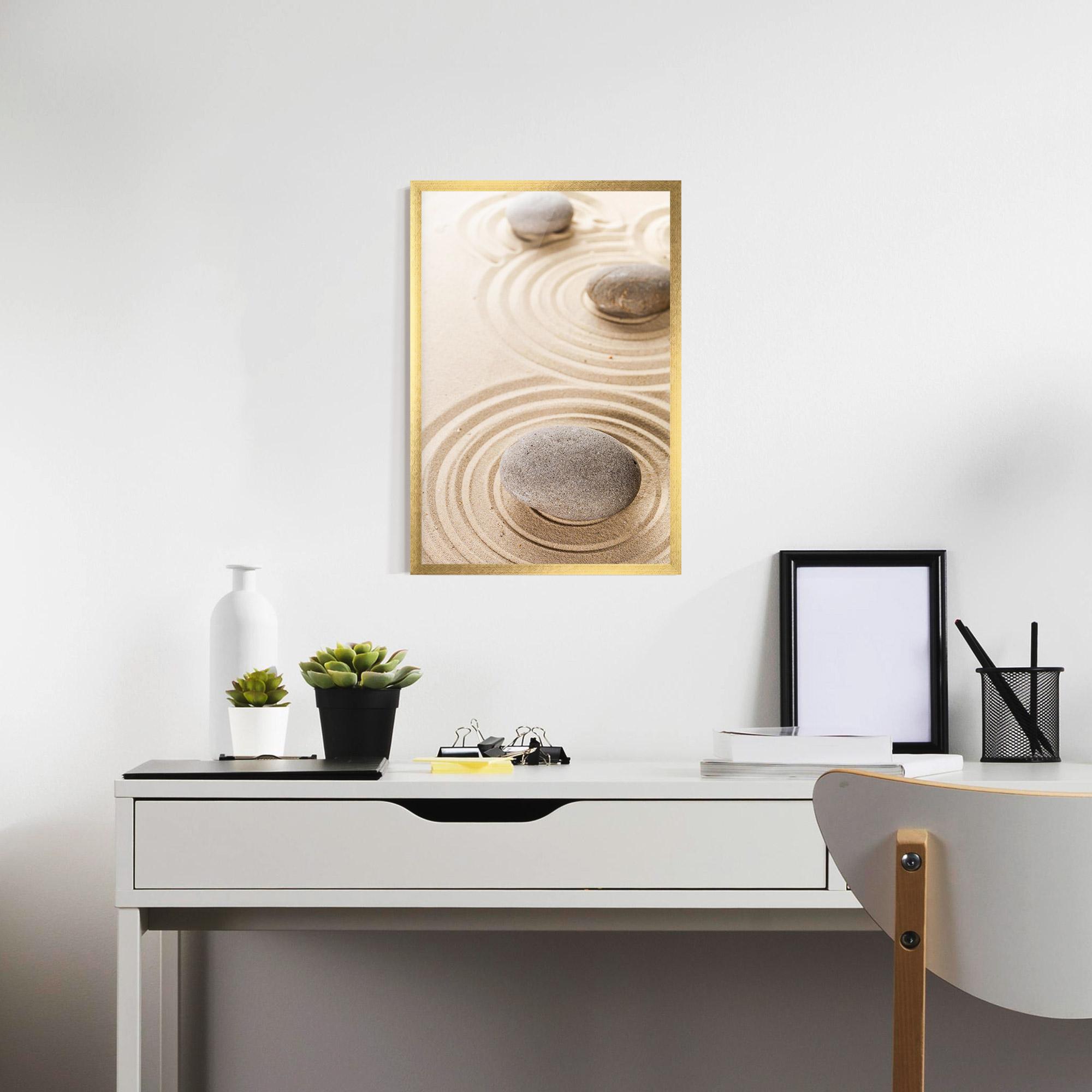 Keretezett Poszter Meditation Cream Stone mockup 7