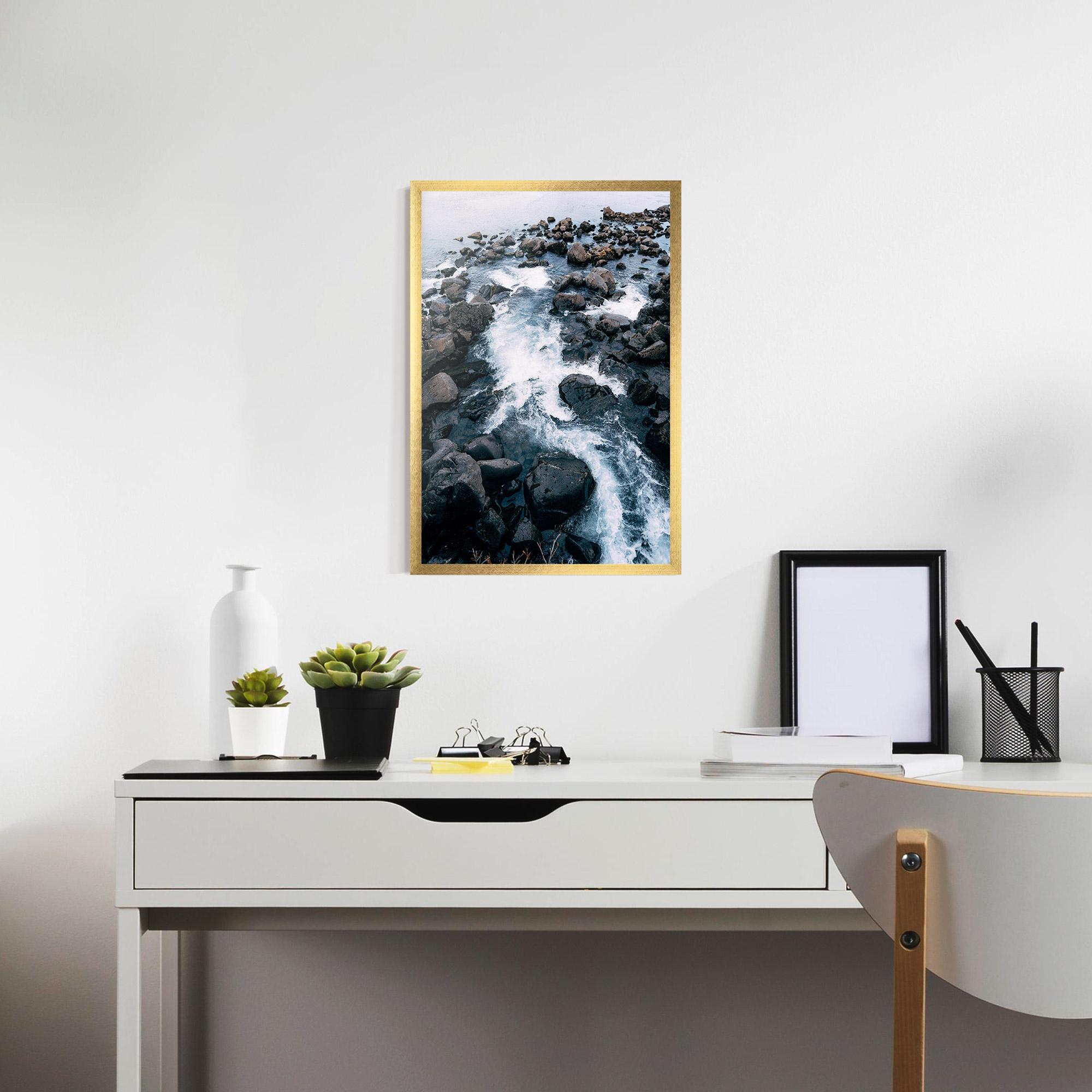 Keretezett Poszter Mountain River Rock mockup 7