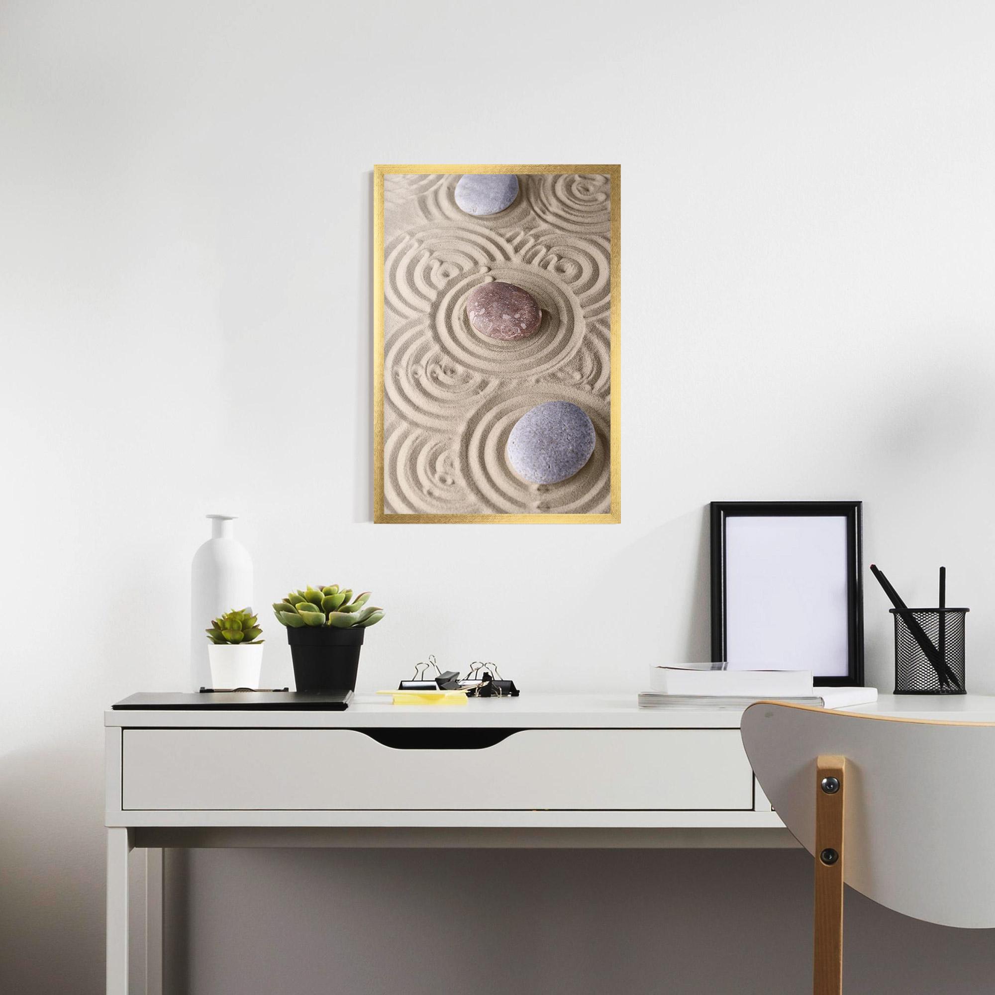 Keretezett Poszter Smooth Lines Stones mockup 7