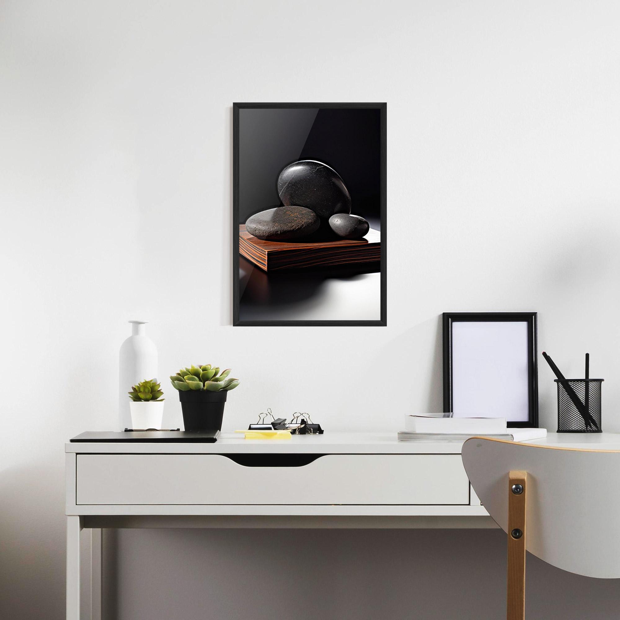 Keretezett Poszter Black Zen Stones mockup 7