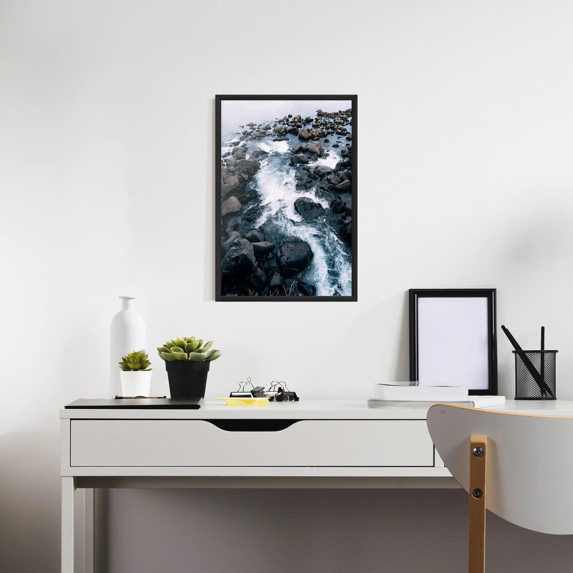 Keretezett Poszter Mountain River Rock mockup 7