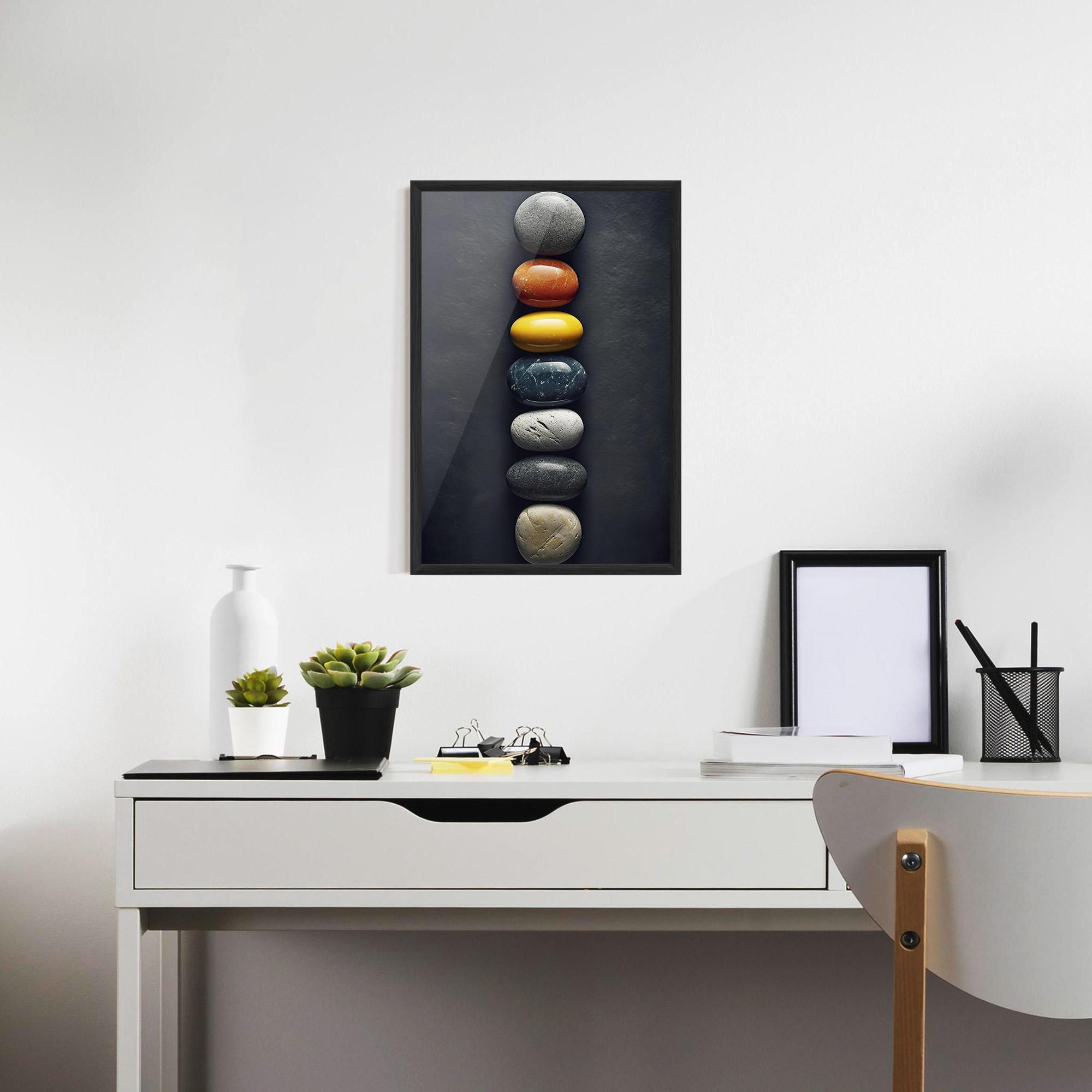 Keretezett Poszter Zen Colorful Stones mockup 7