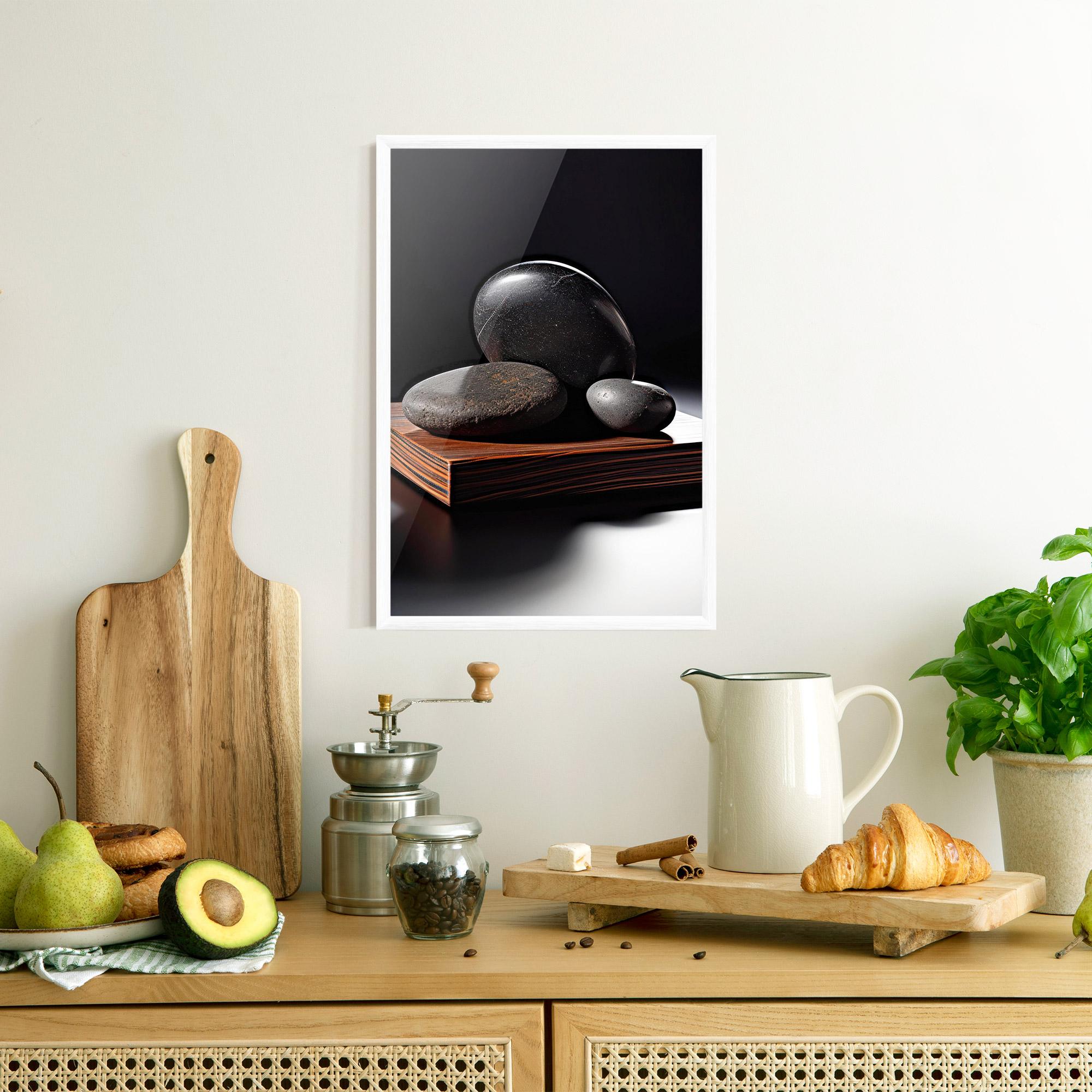 Keretezett Poszter Black Zen Stones mockup 8