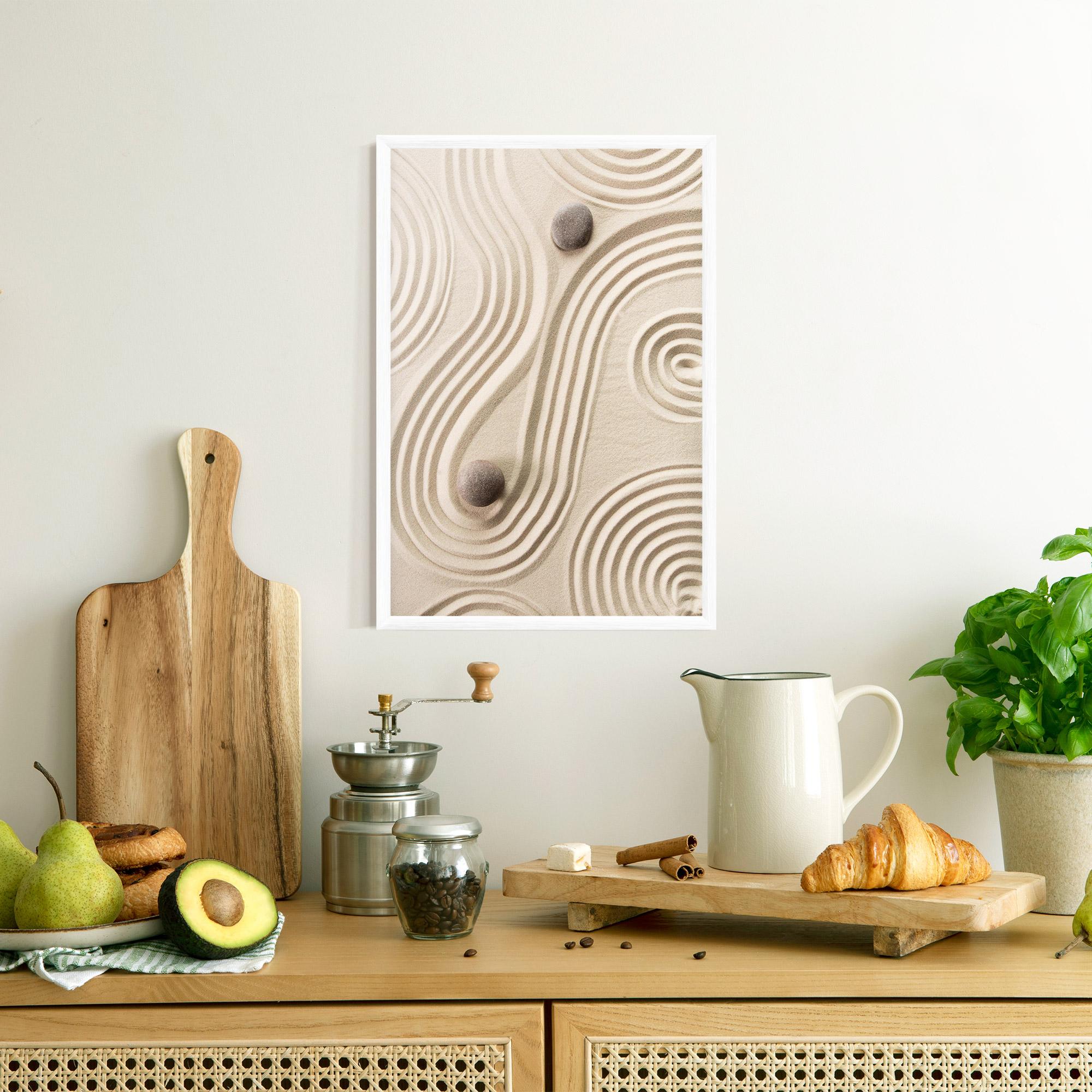 Keretezett Poszter Cream Zen Stones mockup 8