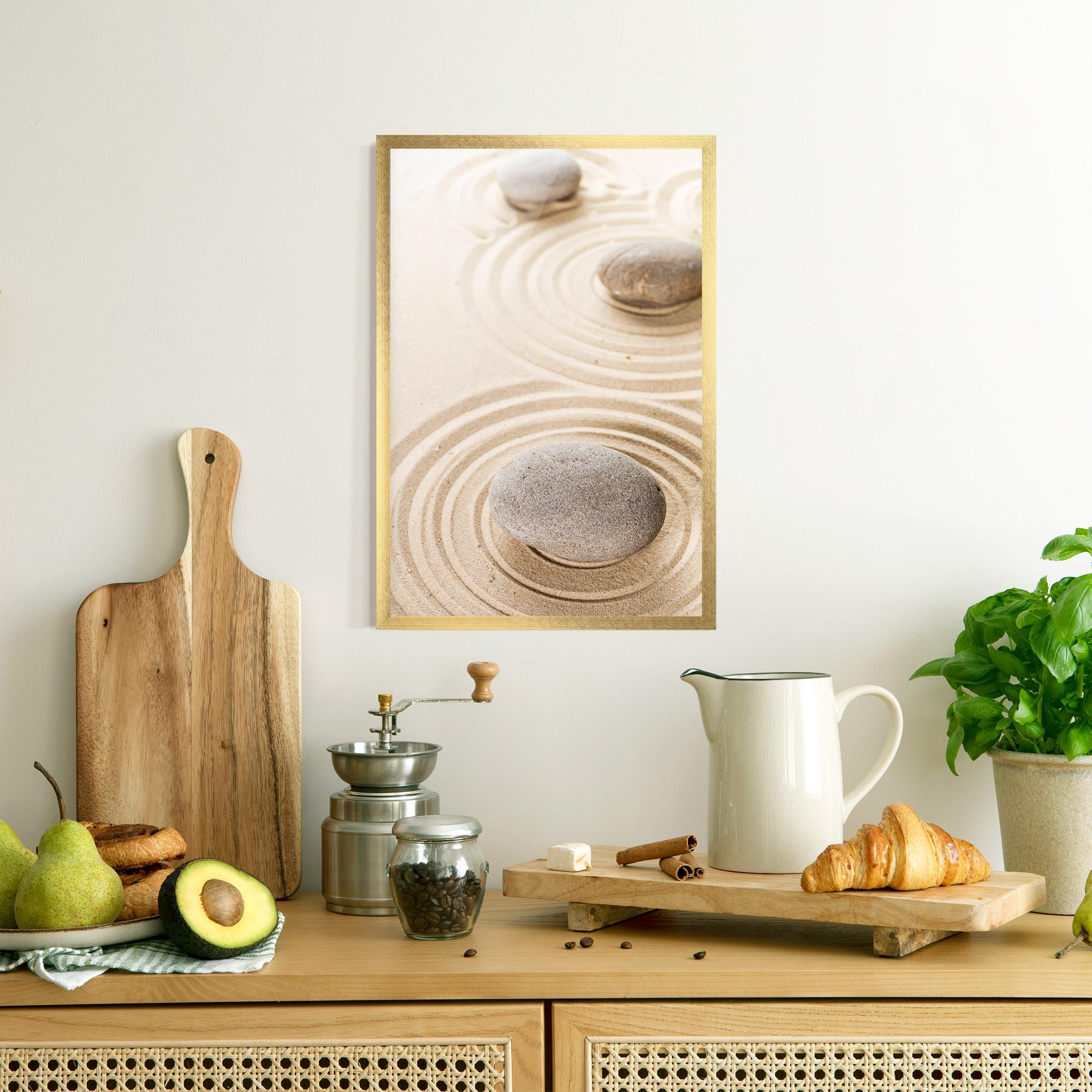 Keretezett Poszter Meditation Cream Stone mockup 8