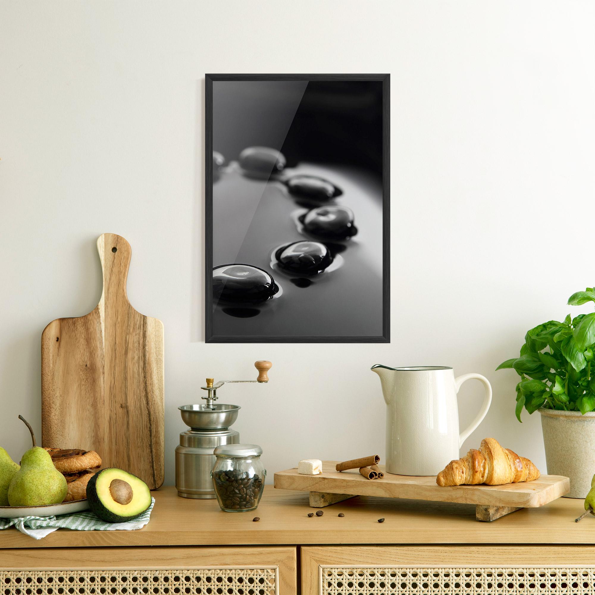Keretezett Poszter Black Small Stones mockup 8