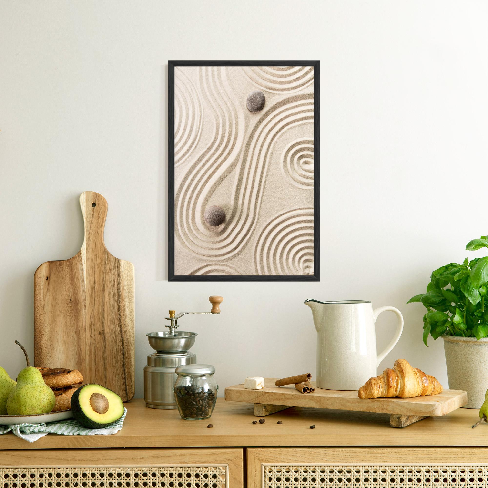 Keretezett Poszter Cream Zen Stones mockup 8