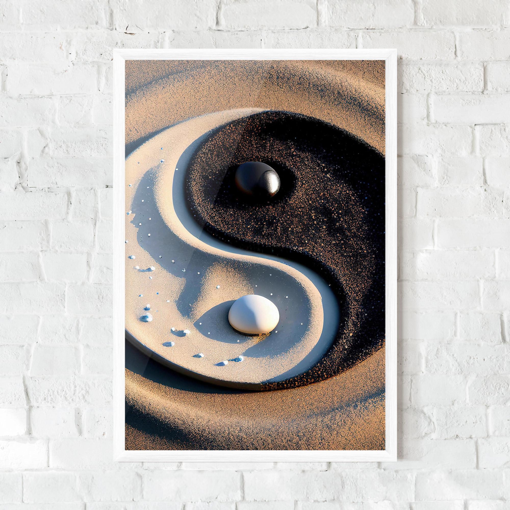 Keretezett Poszter Pretty Sand Yinyang mockup 0