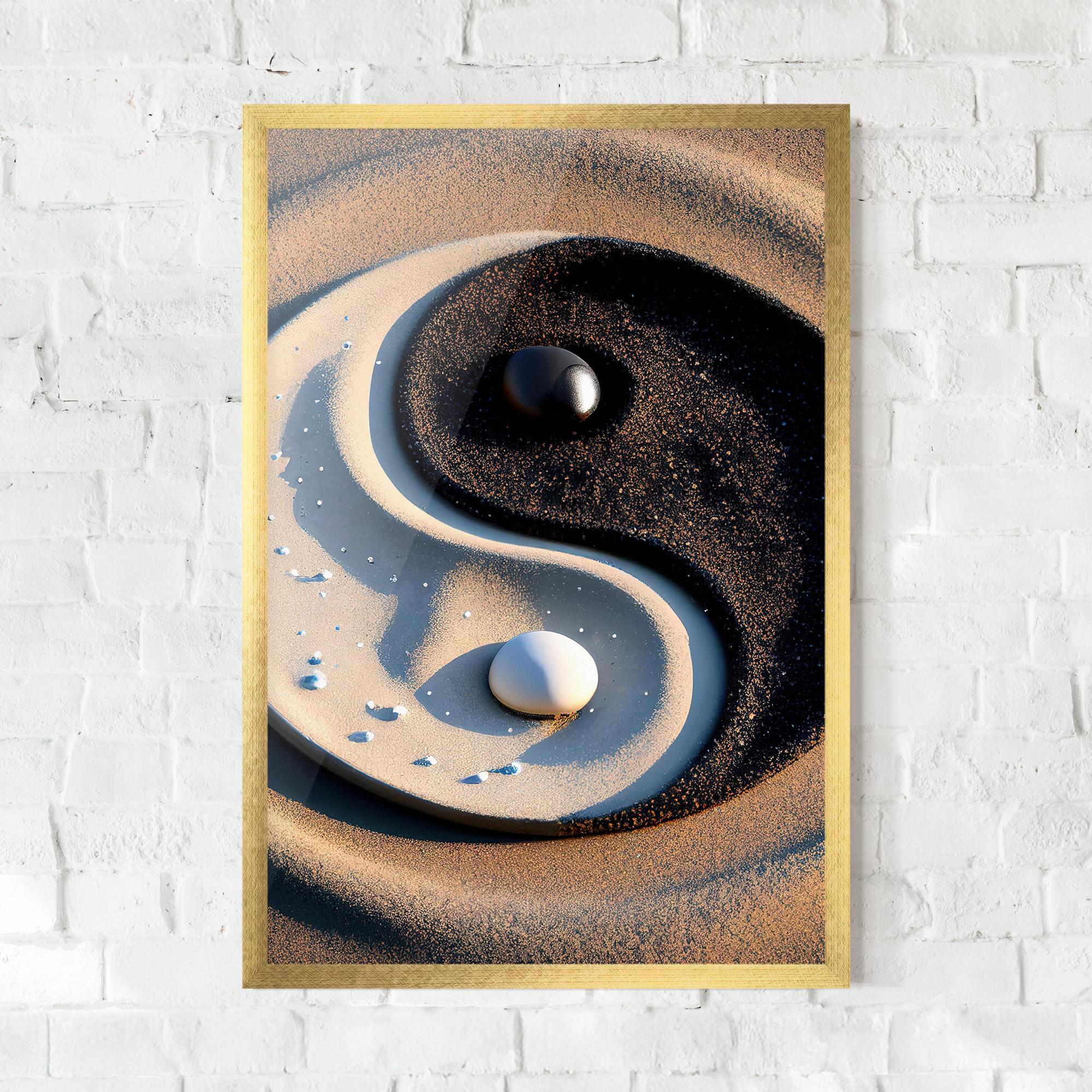 Keretezett Poszter Pretty Sand Yinyang mockup 0
