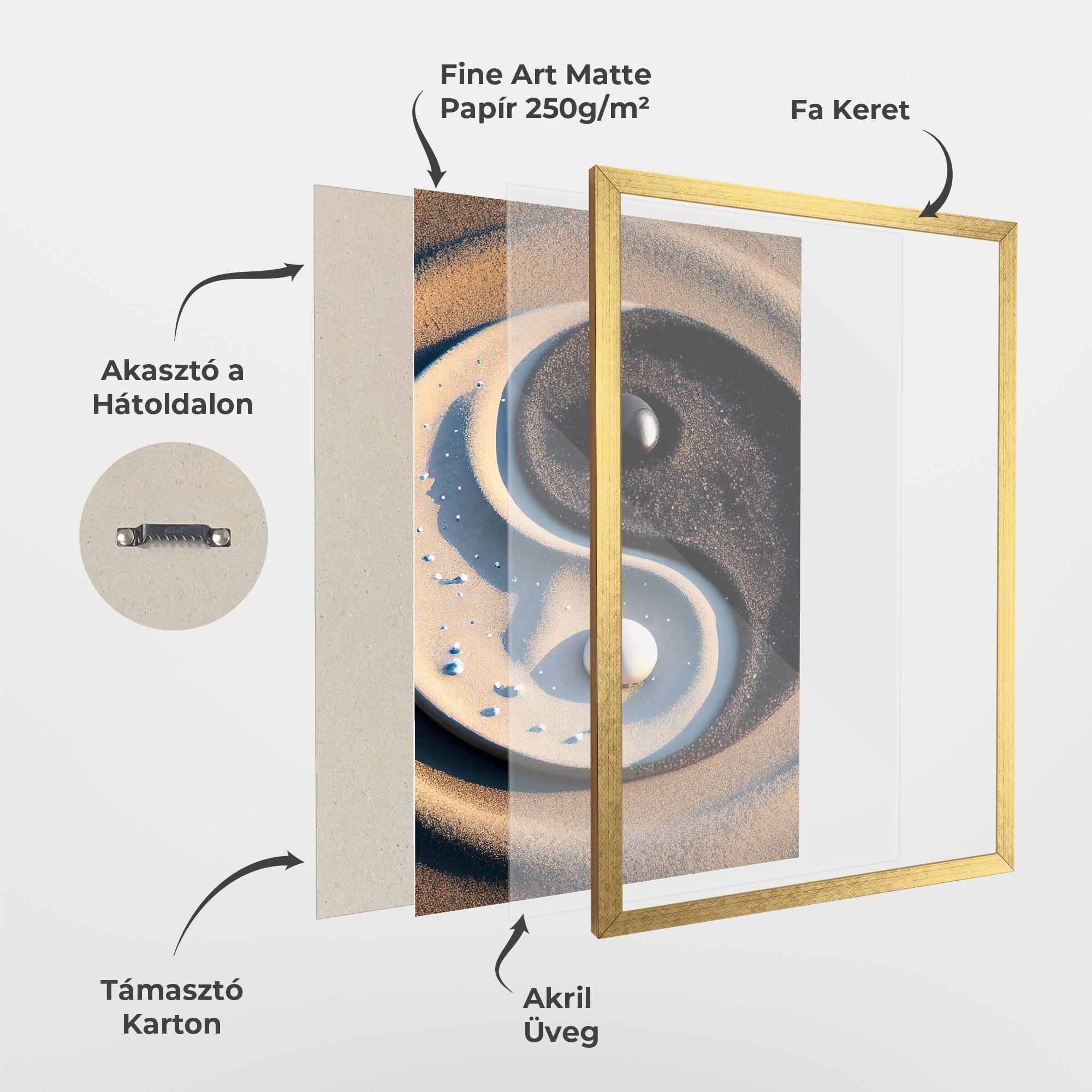 Keretezett Poszter Pretty Sand Yinyang mockup 1