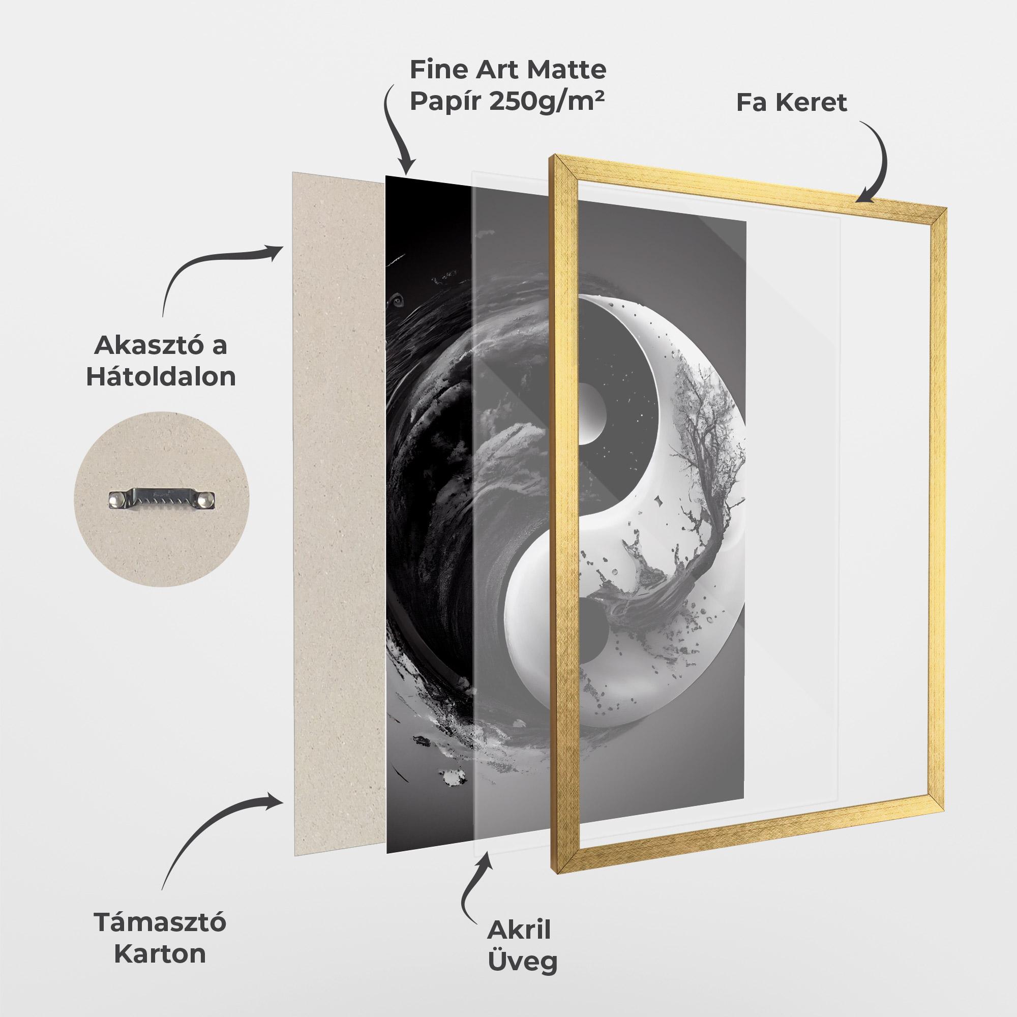 Keretezett Poszter Yinyangblack Smoke mockup 1