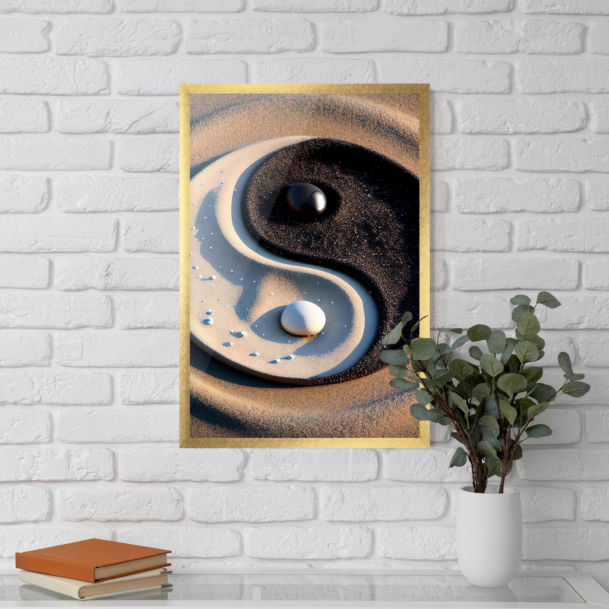 Keretezett Poszter Pretty Sand Yinyang mockup 5