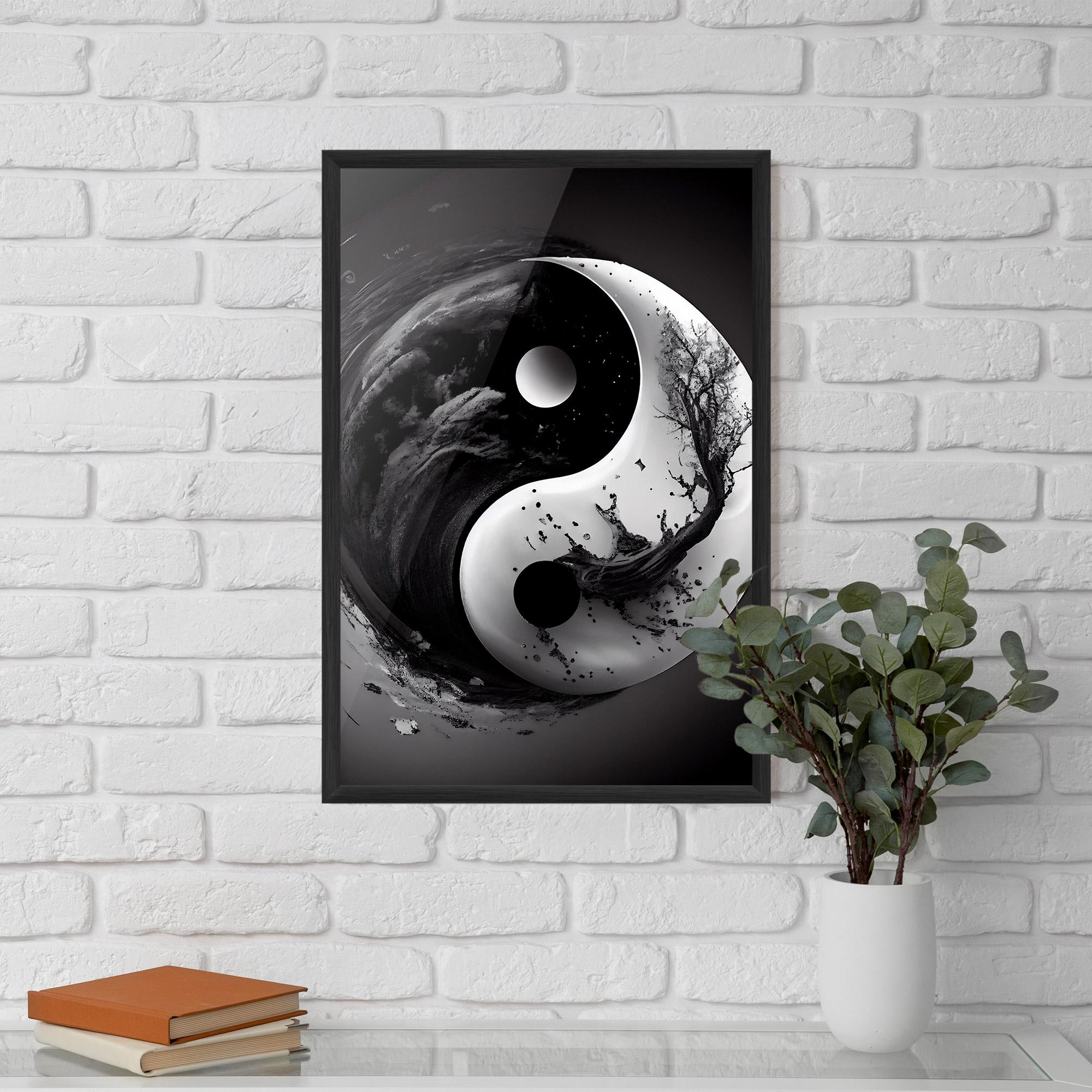 Keretezett Poszter Yinyangblack Smoke mockup 5