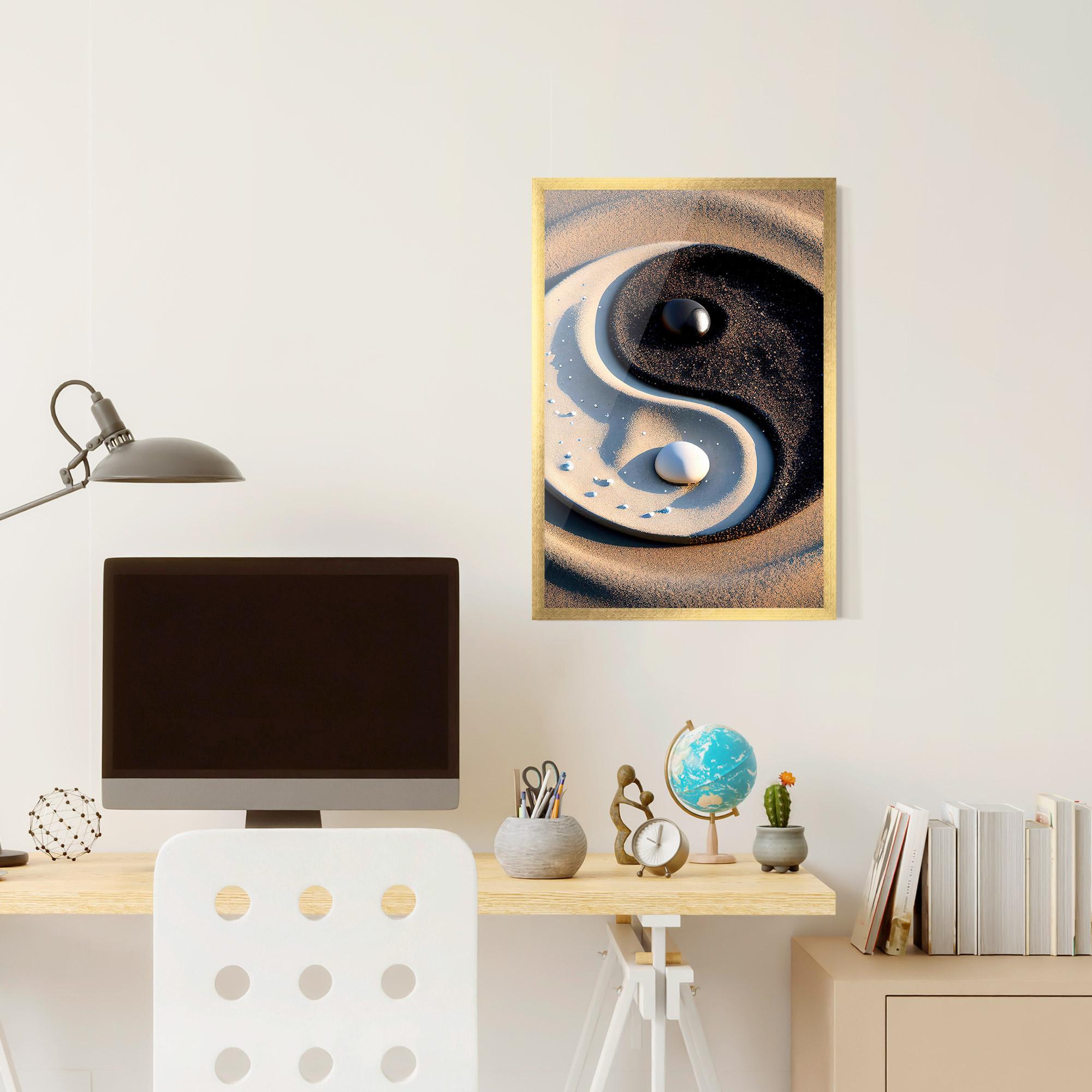Keretezett Poszter Pretty Sand Yinyang mockup 6