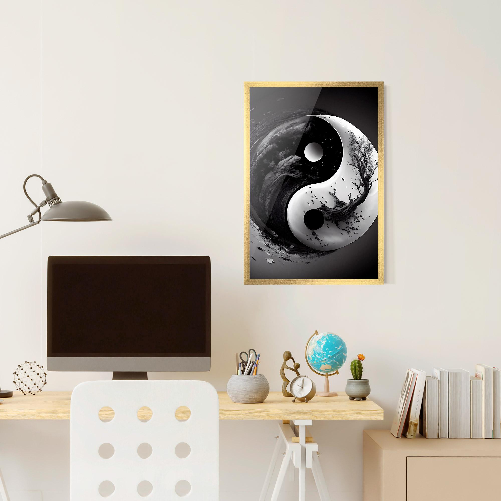 Keretezett Poszter Yinyangblack Smoke mockup 6