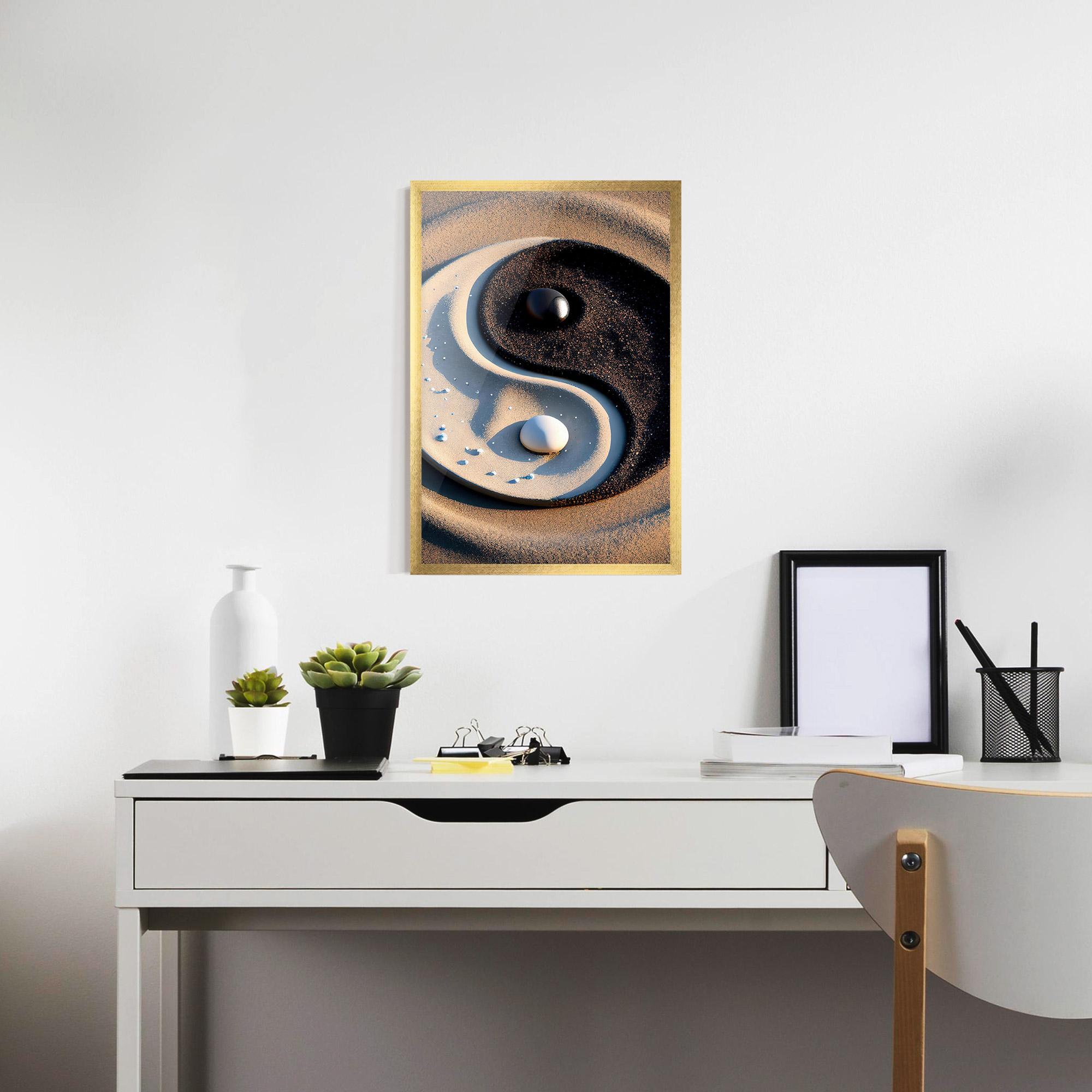 Keretezett Poszter Pretty Sand Yinyang mockup 7