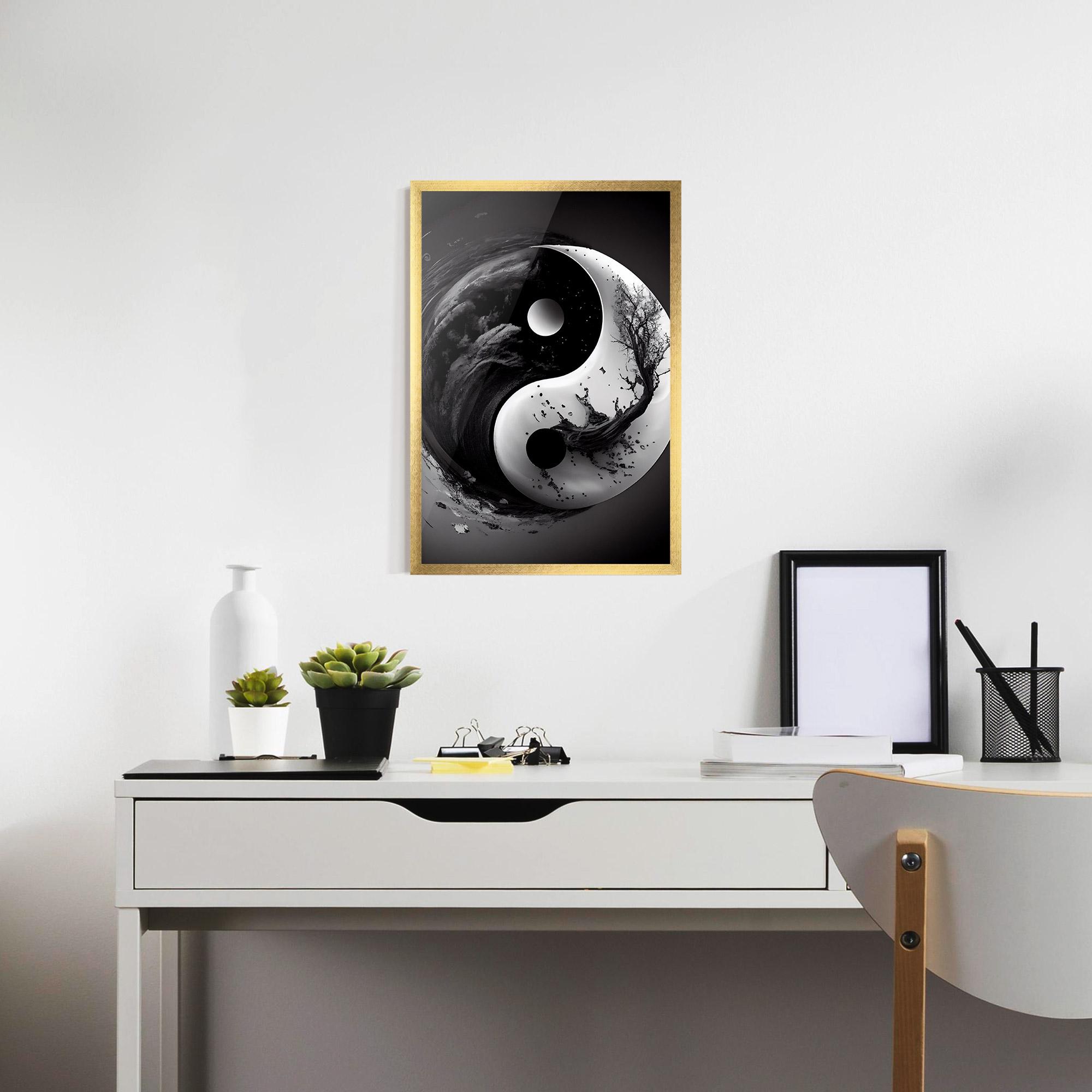 Keretezett Poszter Yinyangblack Smoke mockup 7