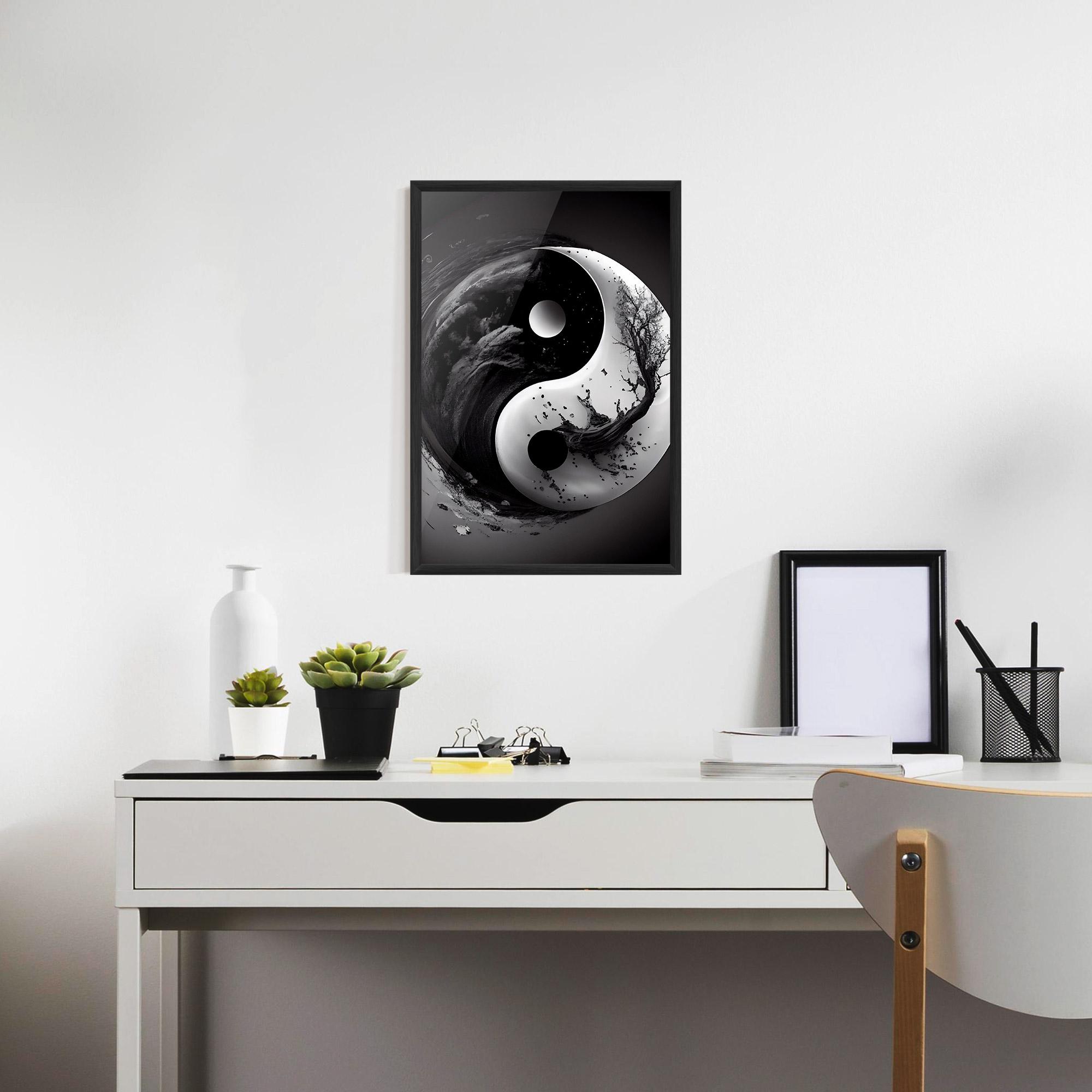 Keretezett Poszter Yinyangblack Smoke mockup 7