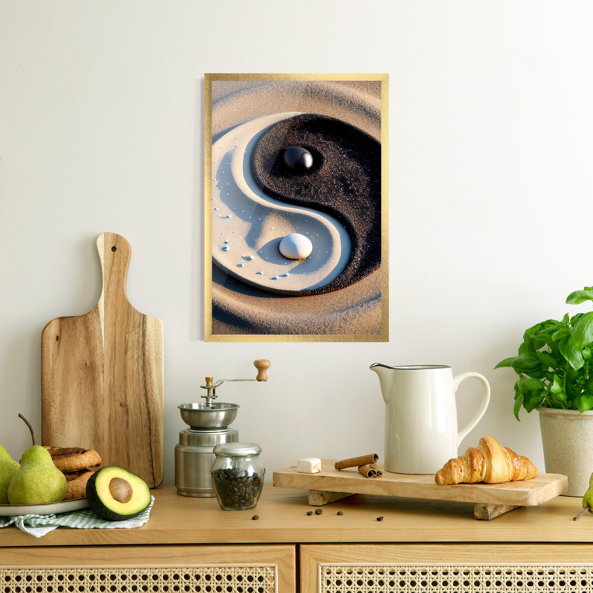 Keretezett Poszter Pretty Sand Yinyang mockup 8