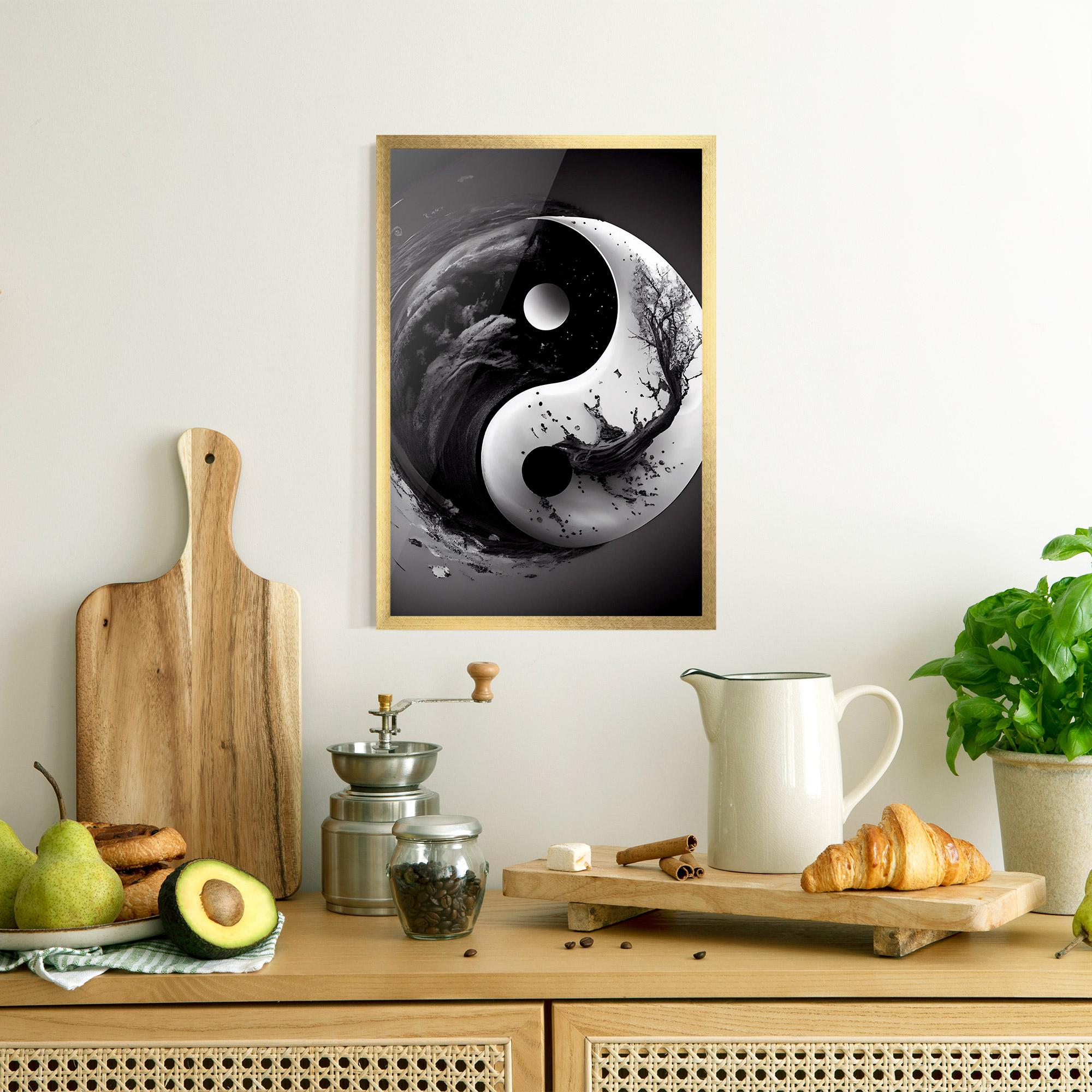 Keretezett Poszter Yinyangblack Smoke mockup 8