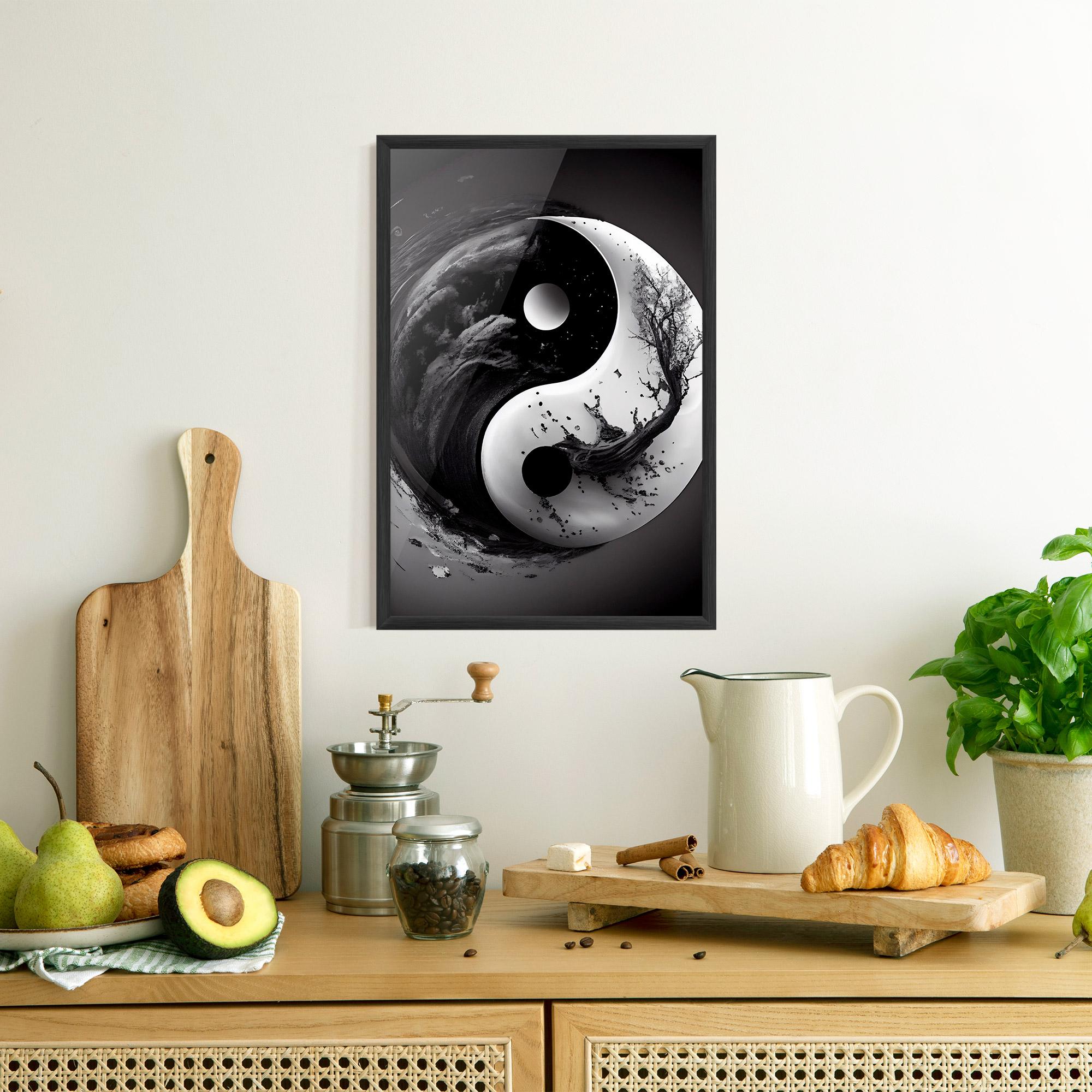 Keretezett Poszter Yinyangblack Smoke mockup 8