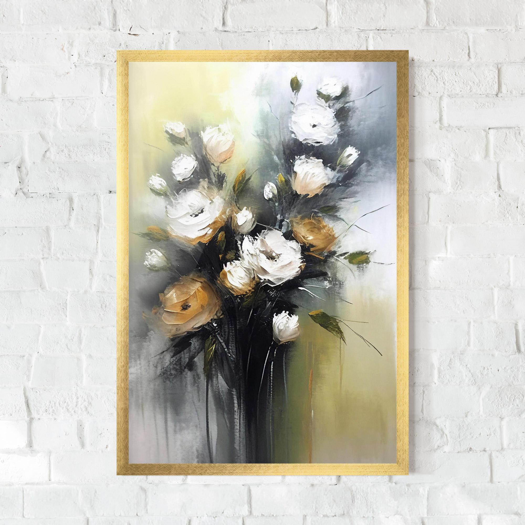 Keretezett Poszter Bouquet Painting mockup 0