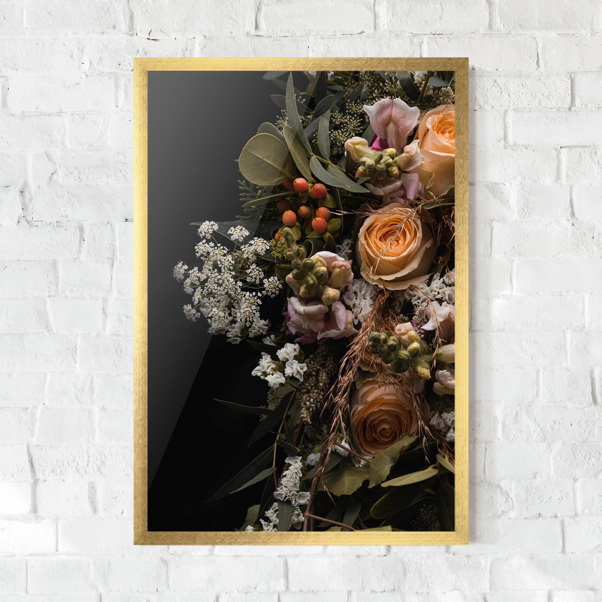 Keretezett Poszter Dark Flower Bouquet mockup 0