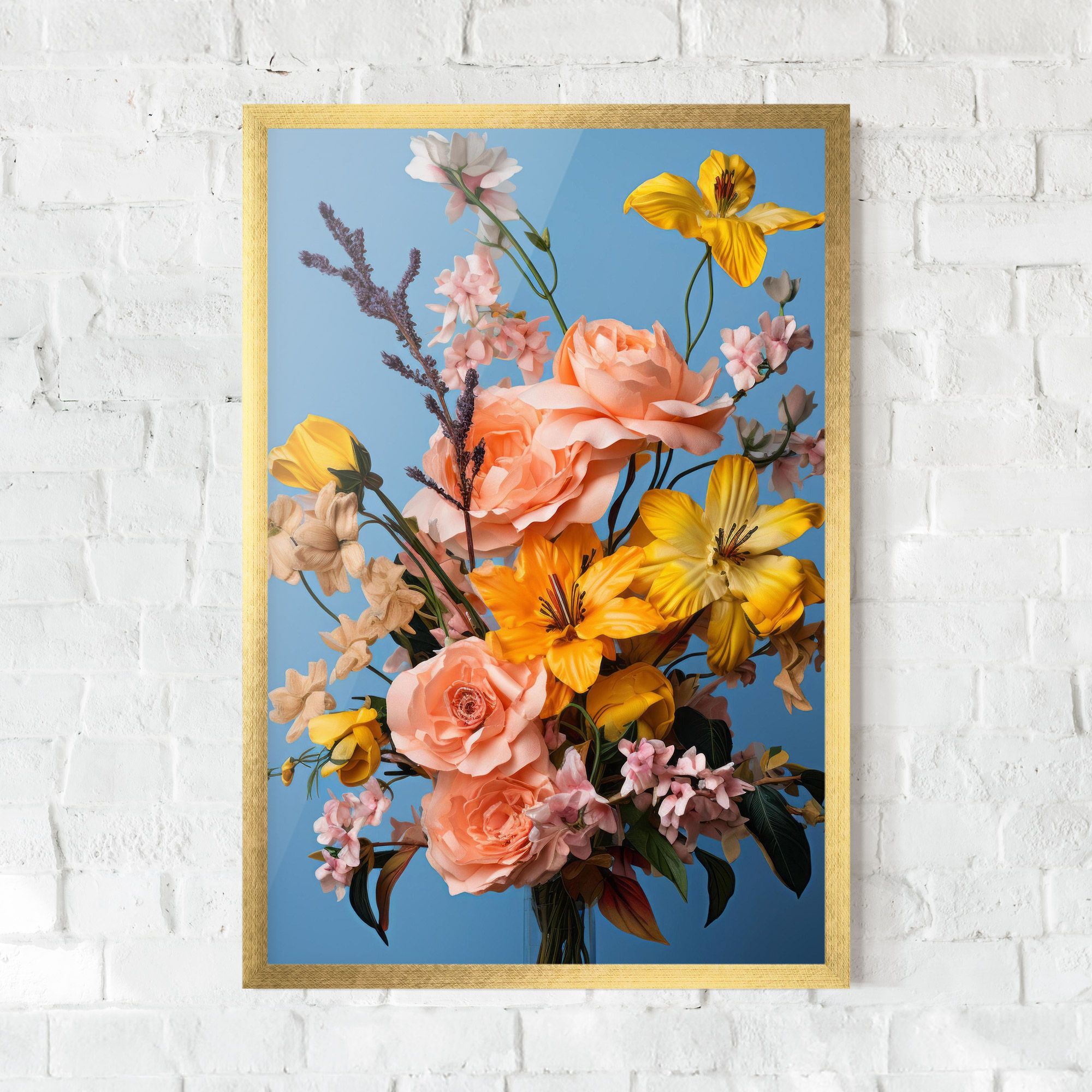 Flower Mix On Blue mockup 0