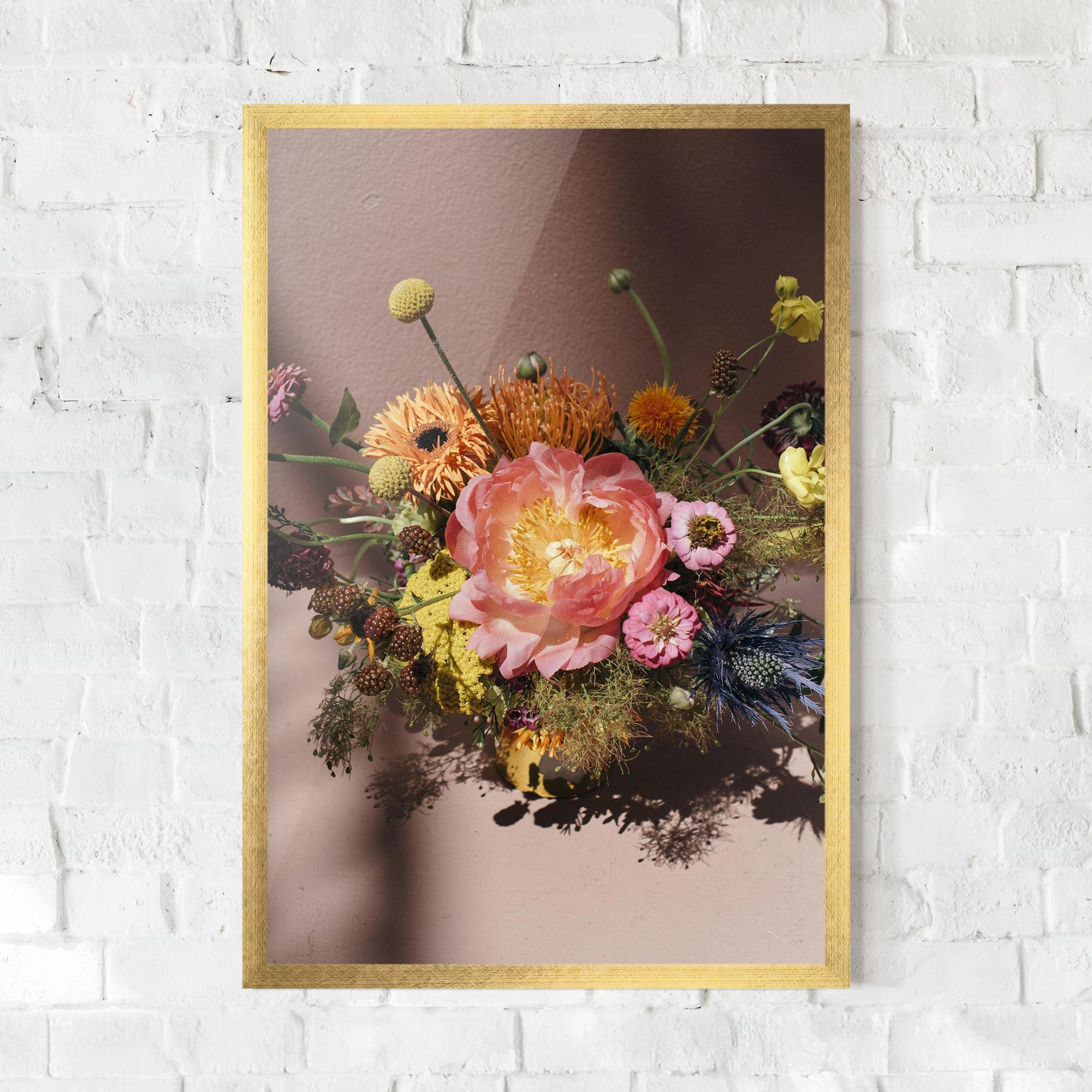 Keretezett Poszter Pastel Orange Bouquet mockup 0