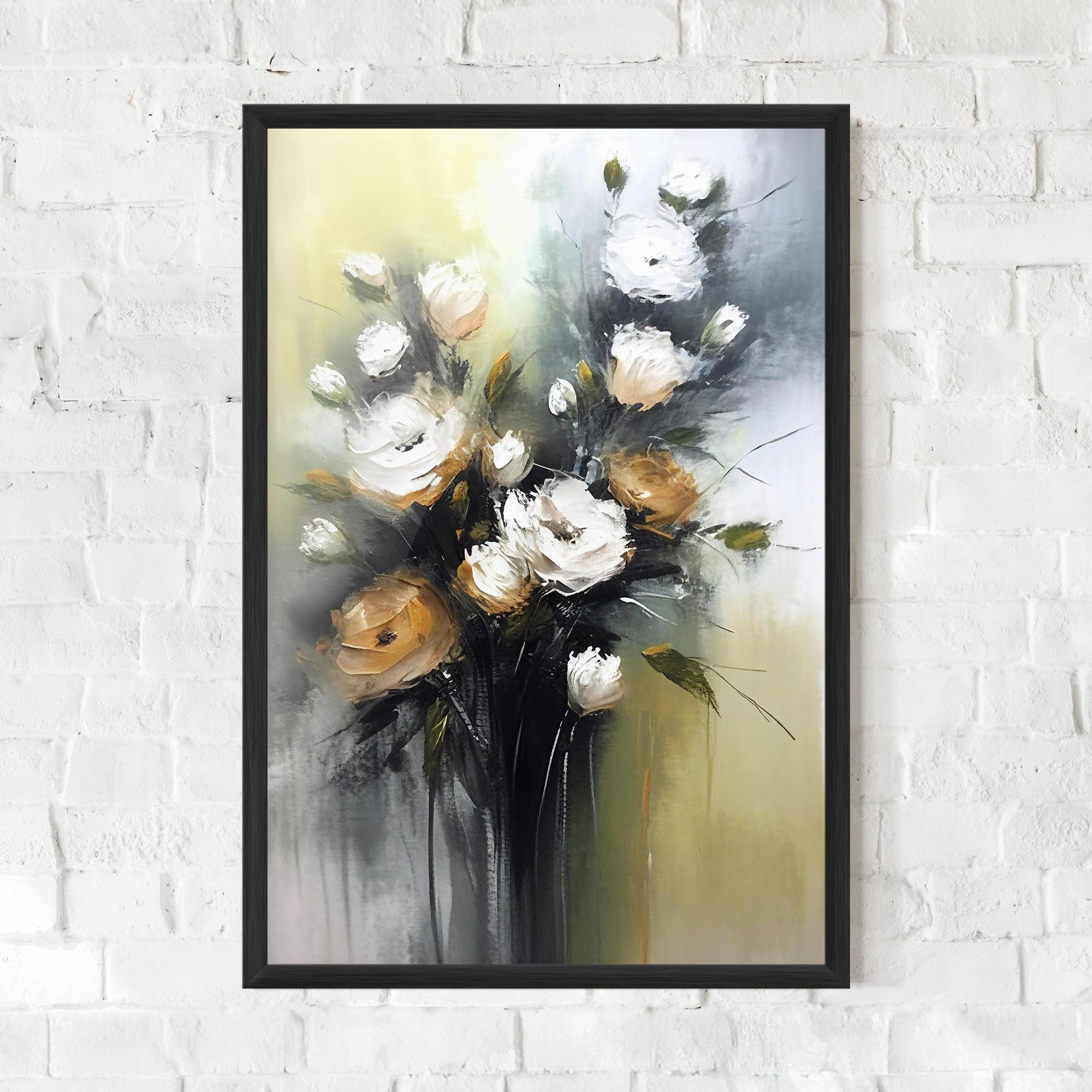 Keretezett Poszter Bouquet Painting mockup 0