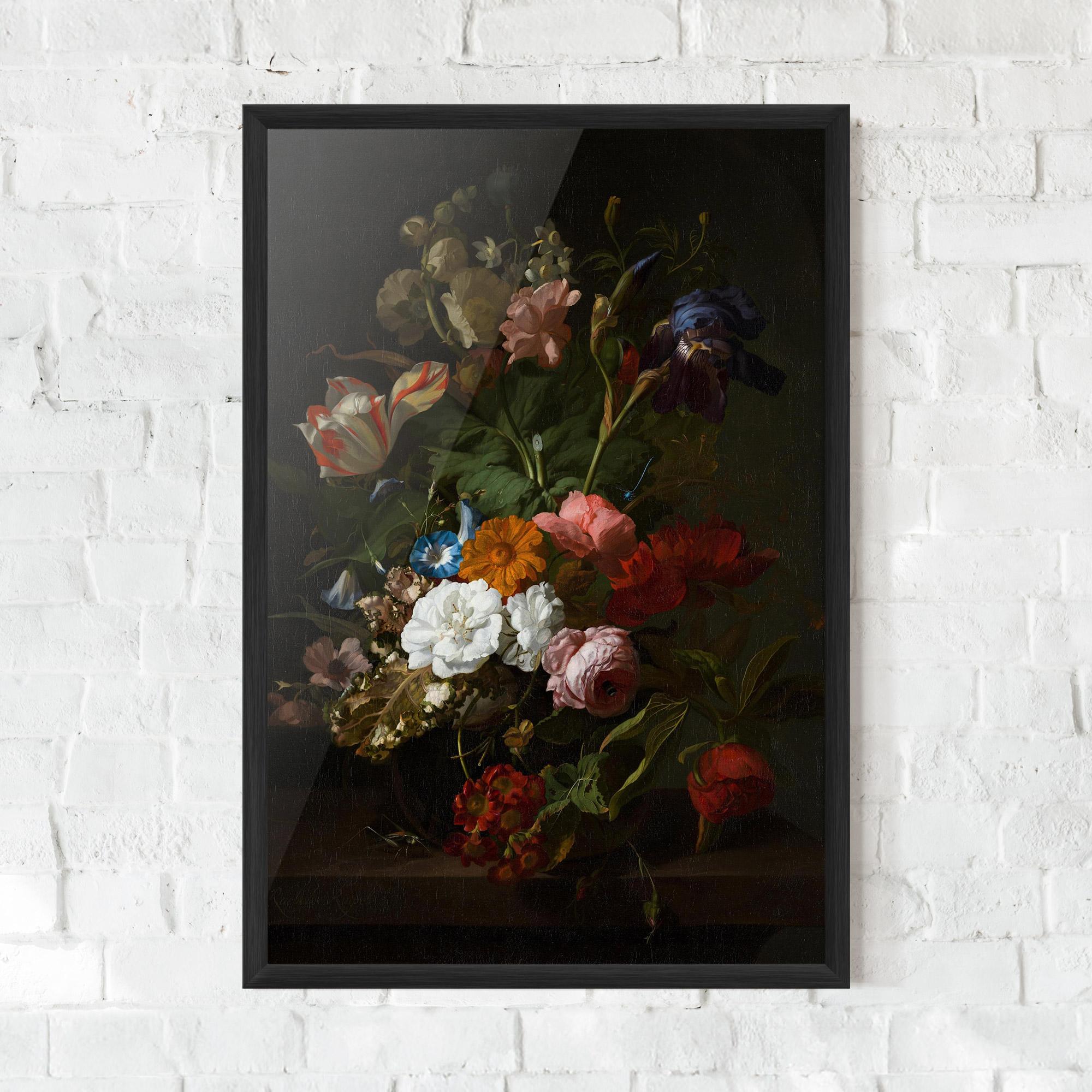 Keretezett Poszter Dark Flowers Bouquet mockup 0