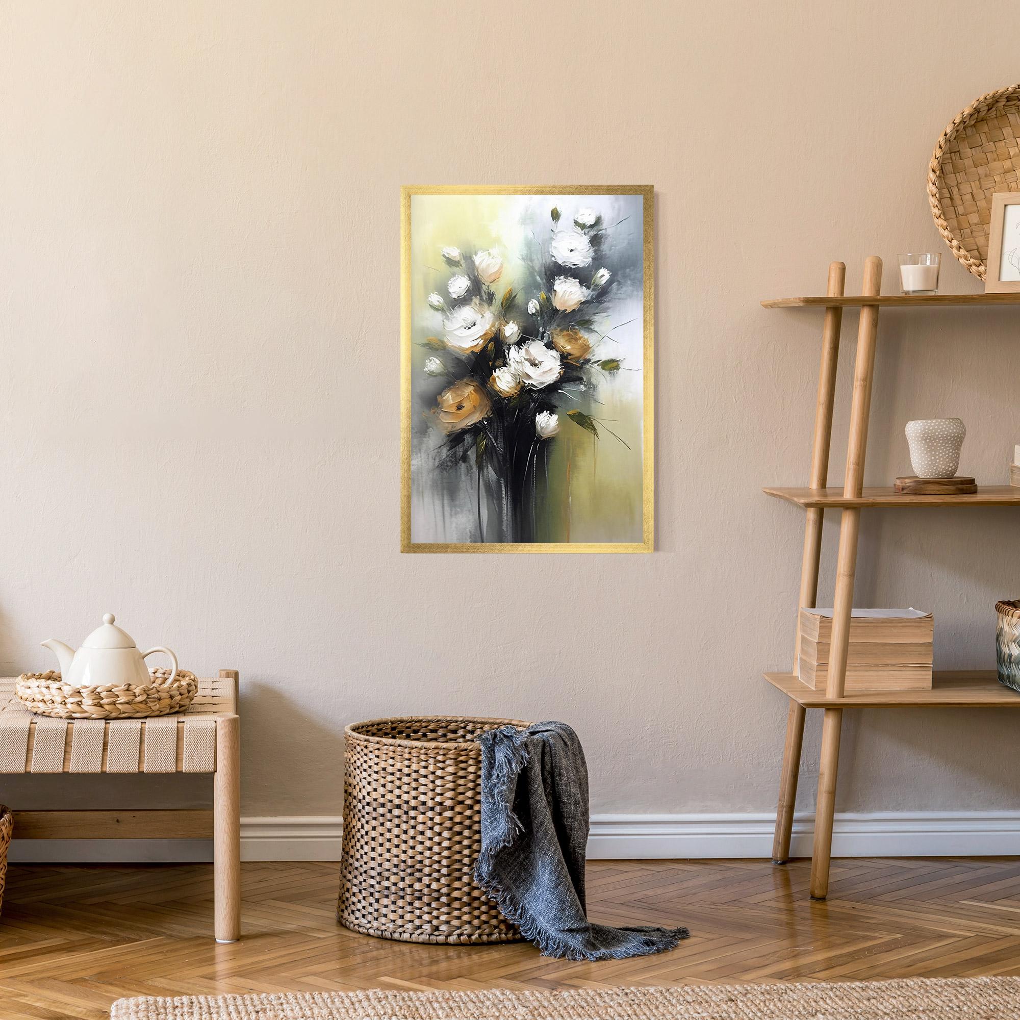 Keretezett Poszter Bouquet Painting mockup 9