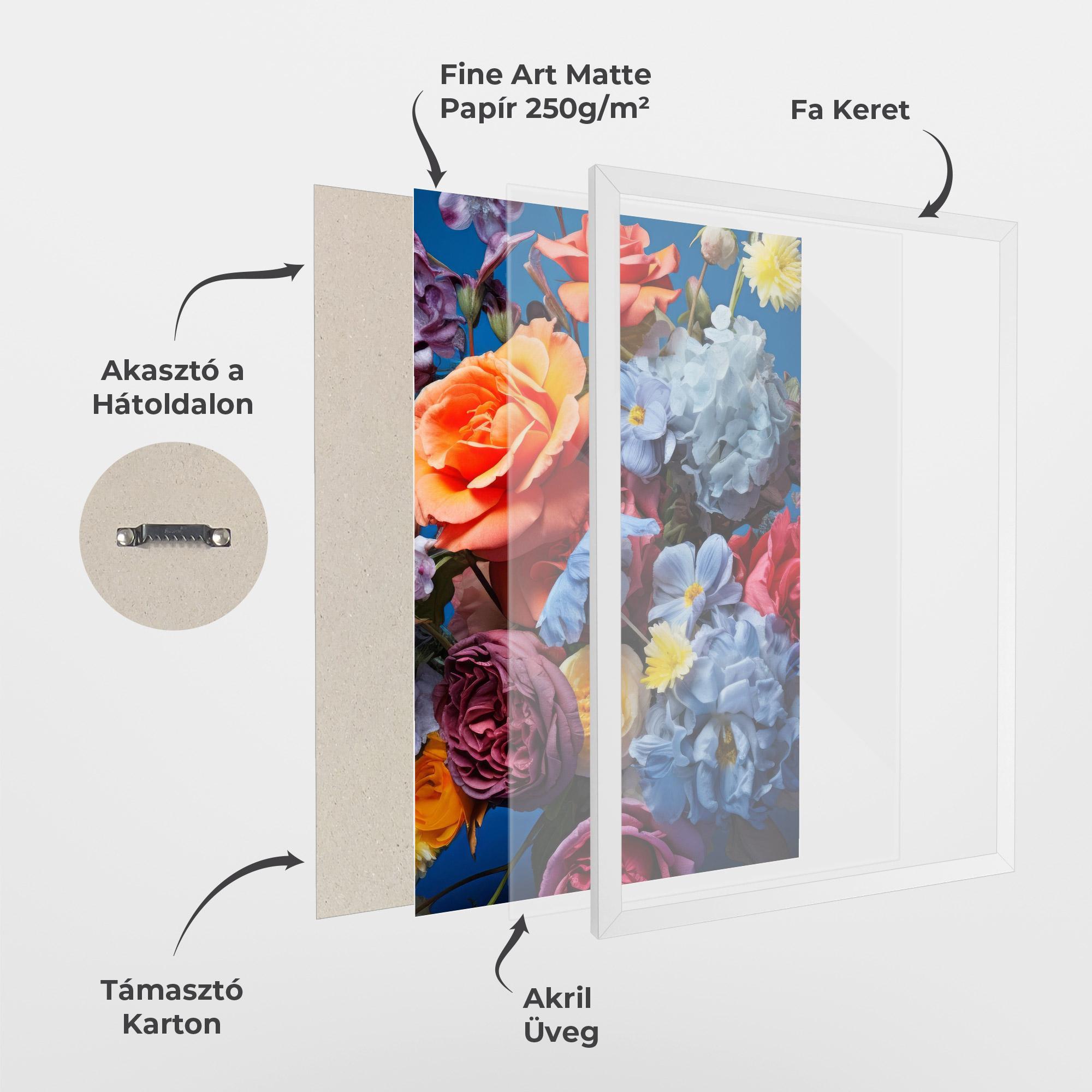 Keretezett Poszter Blue Orange Bouquet mockup 1