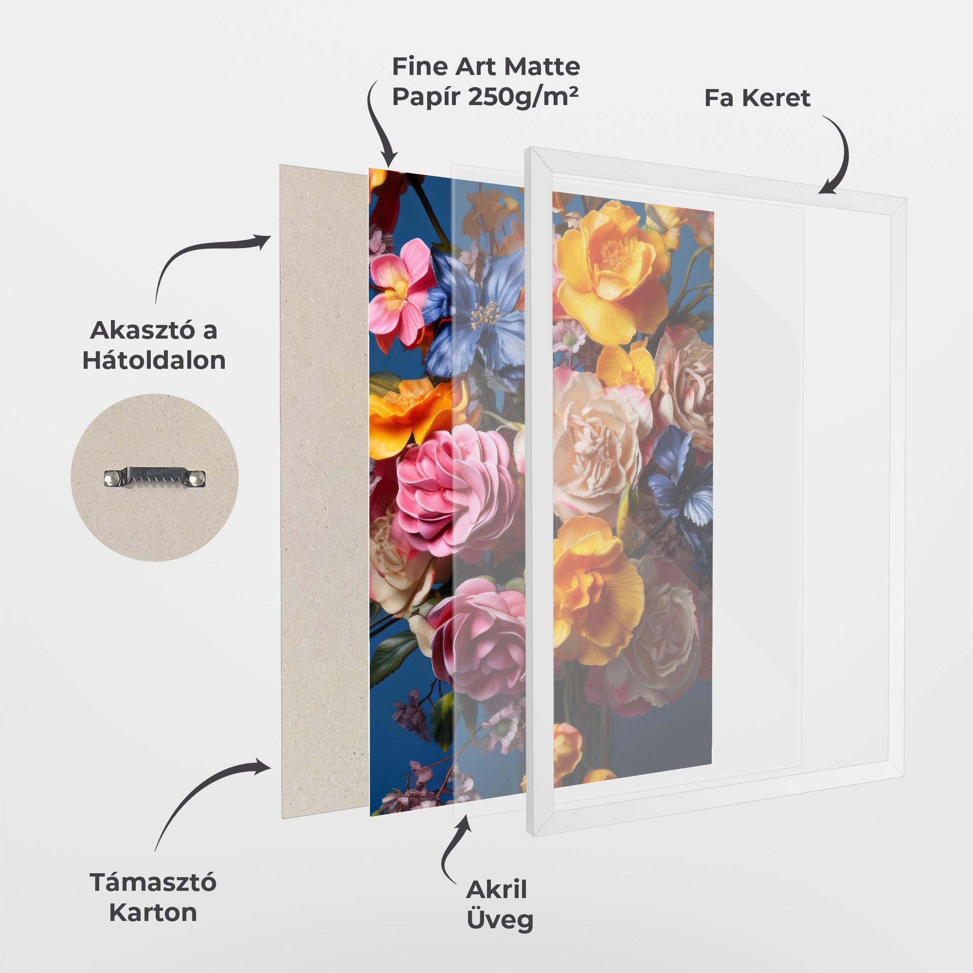 Keretezett Poszter Colorful Flower Bouquet mockup 1